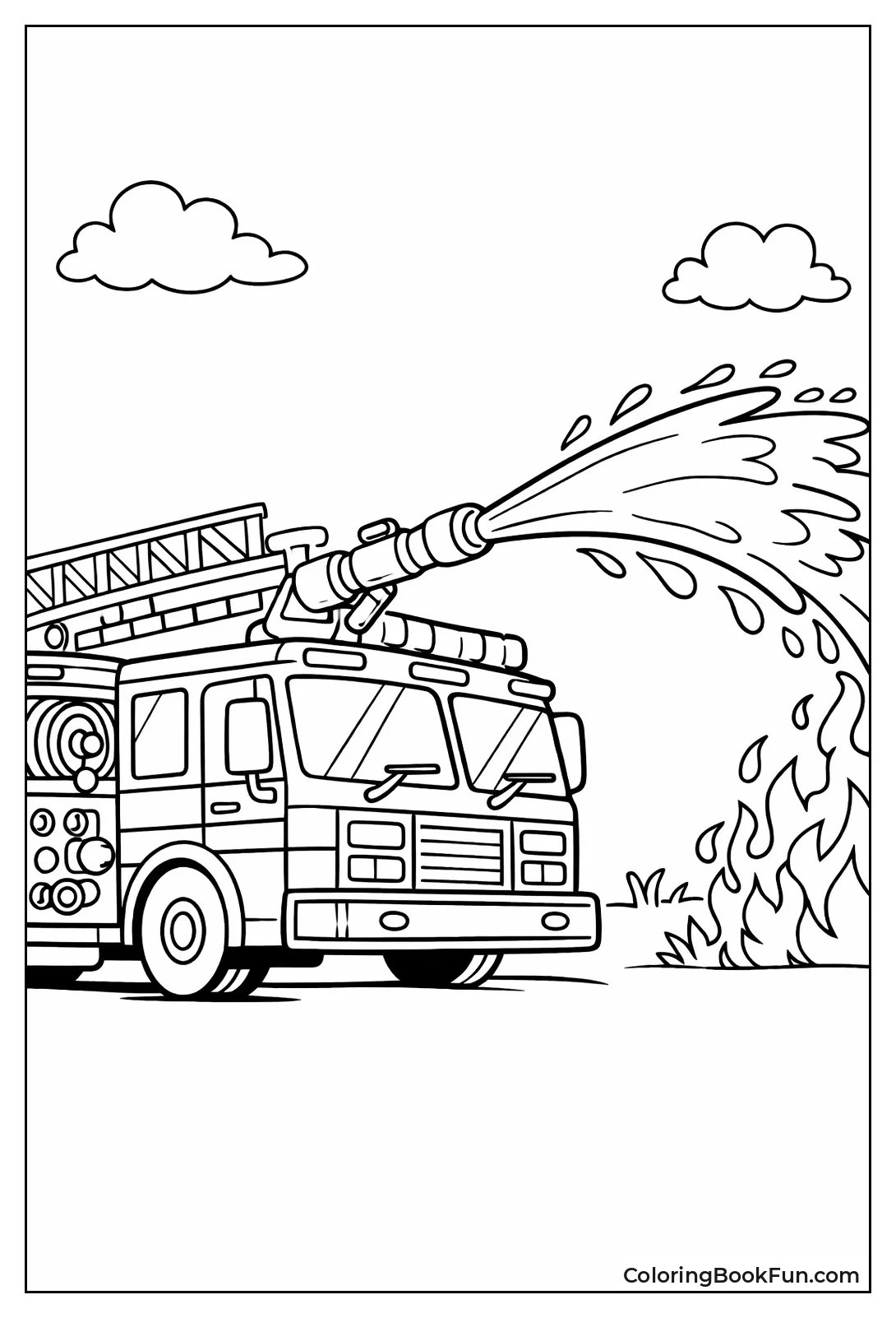 Cannon Sprays Water High Arc