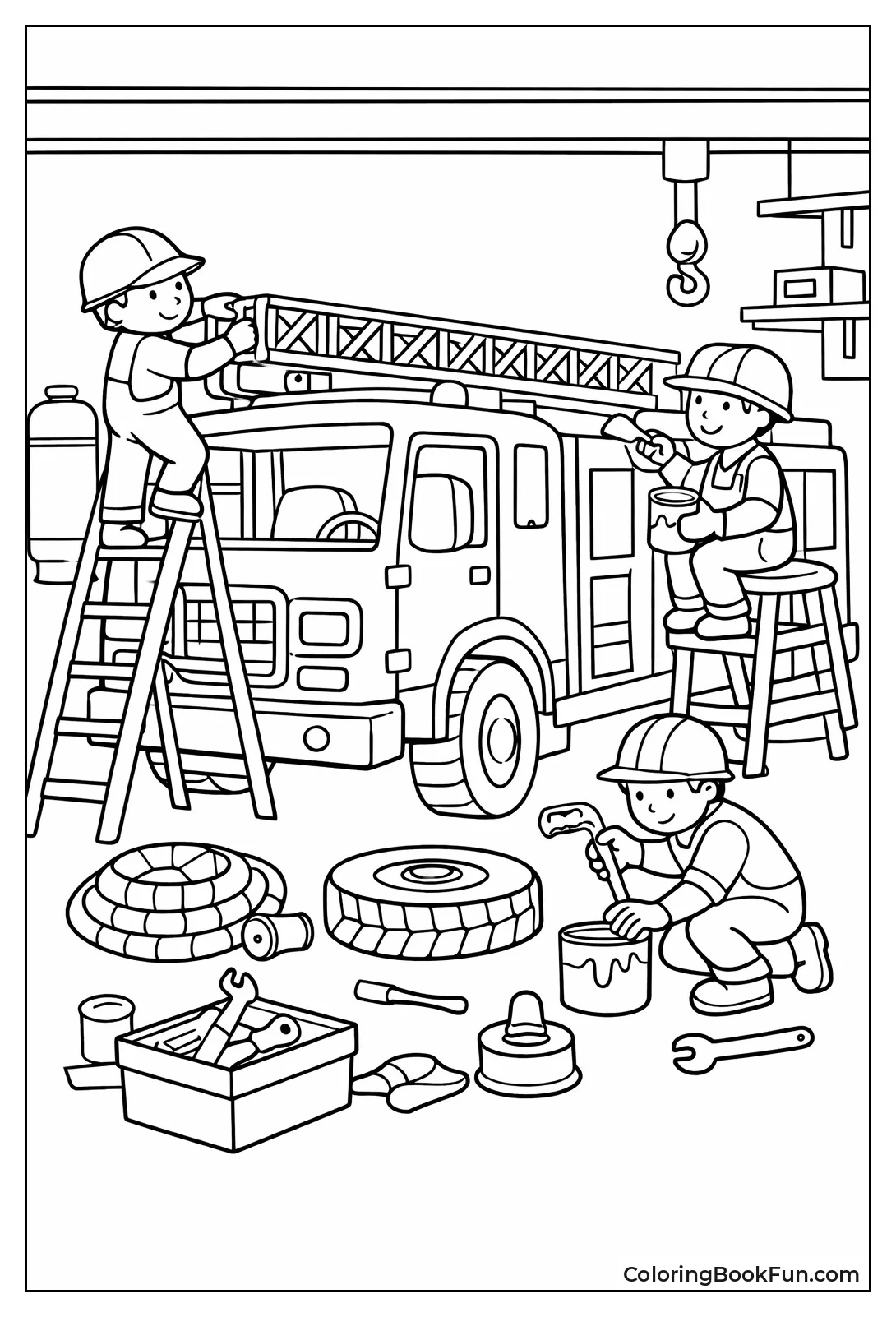 Workers Assemble New Fire Truck