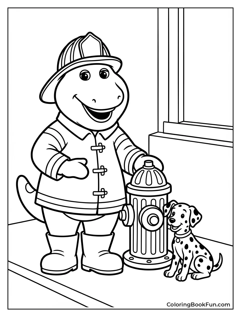 Firefighter Barney with Puppy