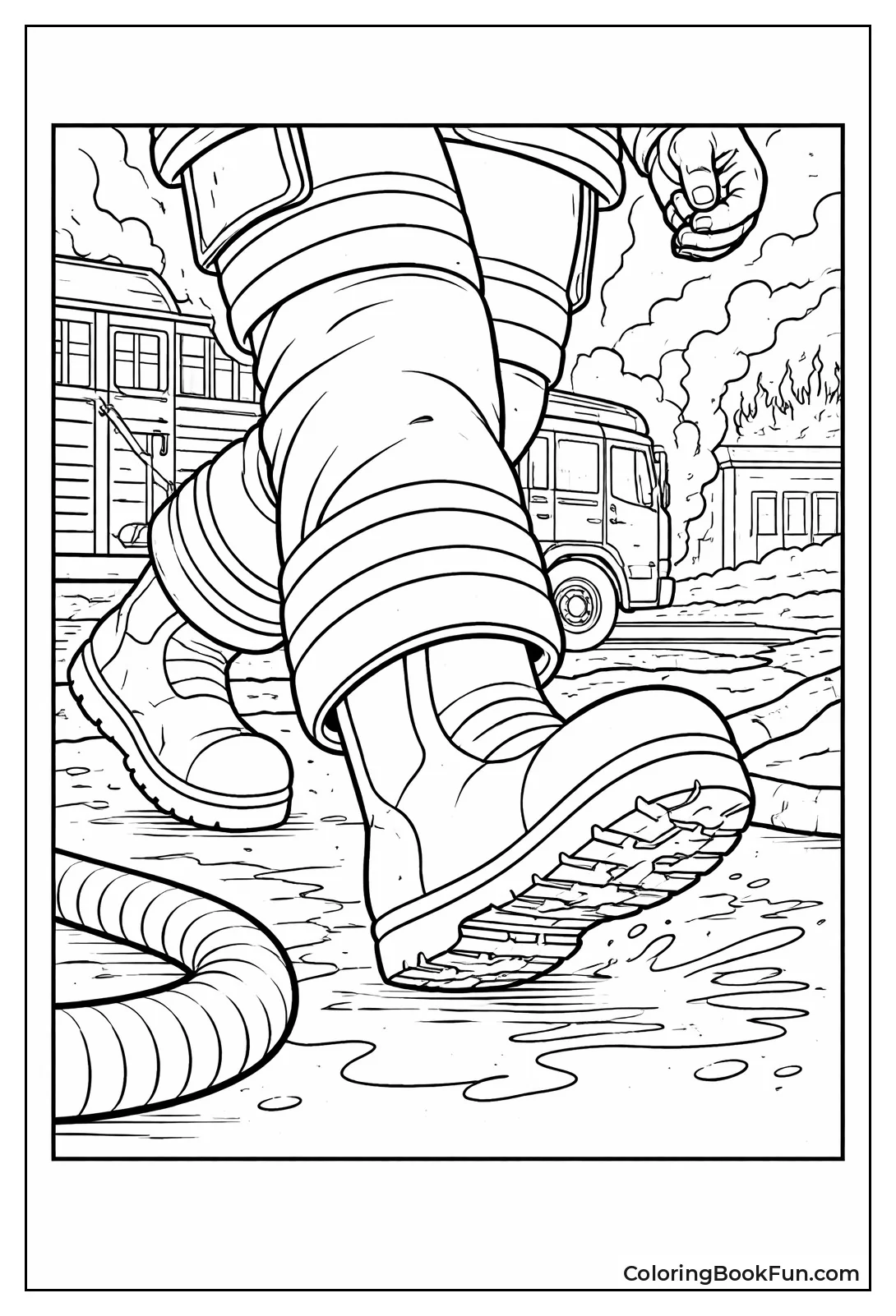 Heavy Fireman Boots Walking