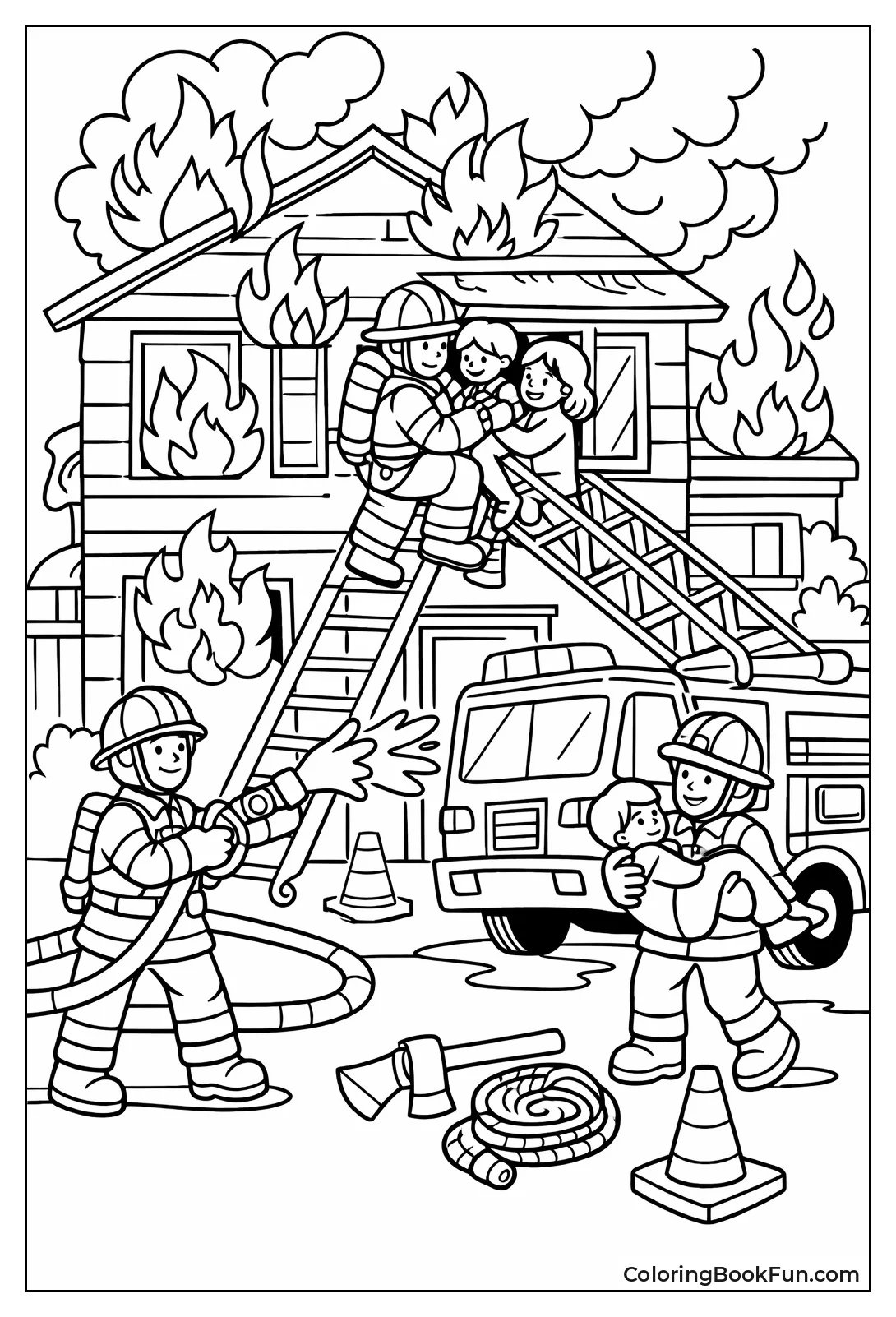 Burning House with Flames