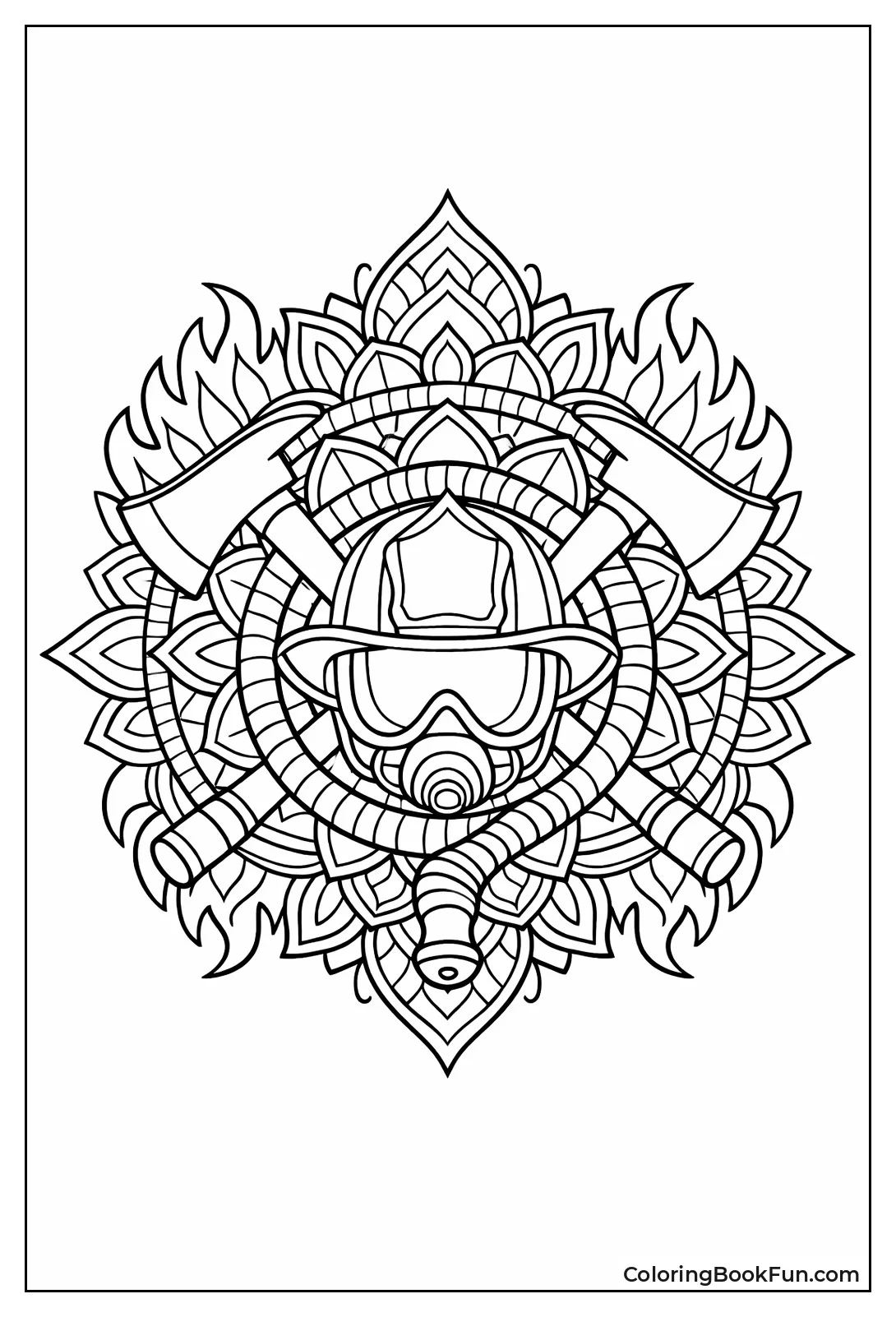 Fire Gear Mandala Design