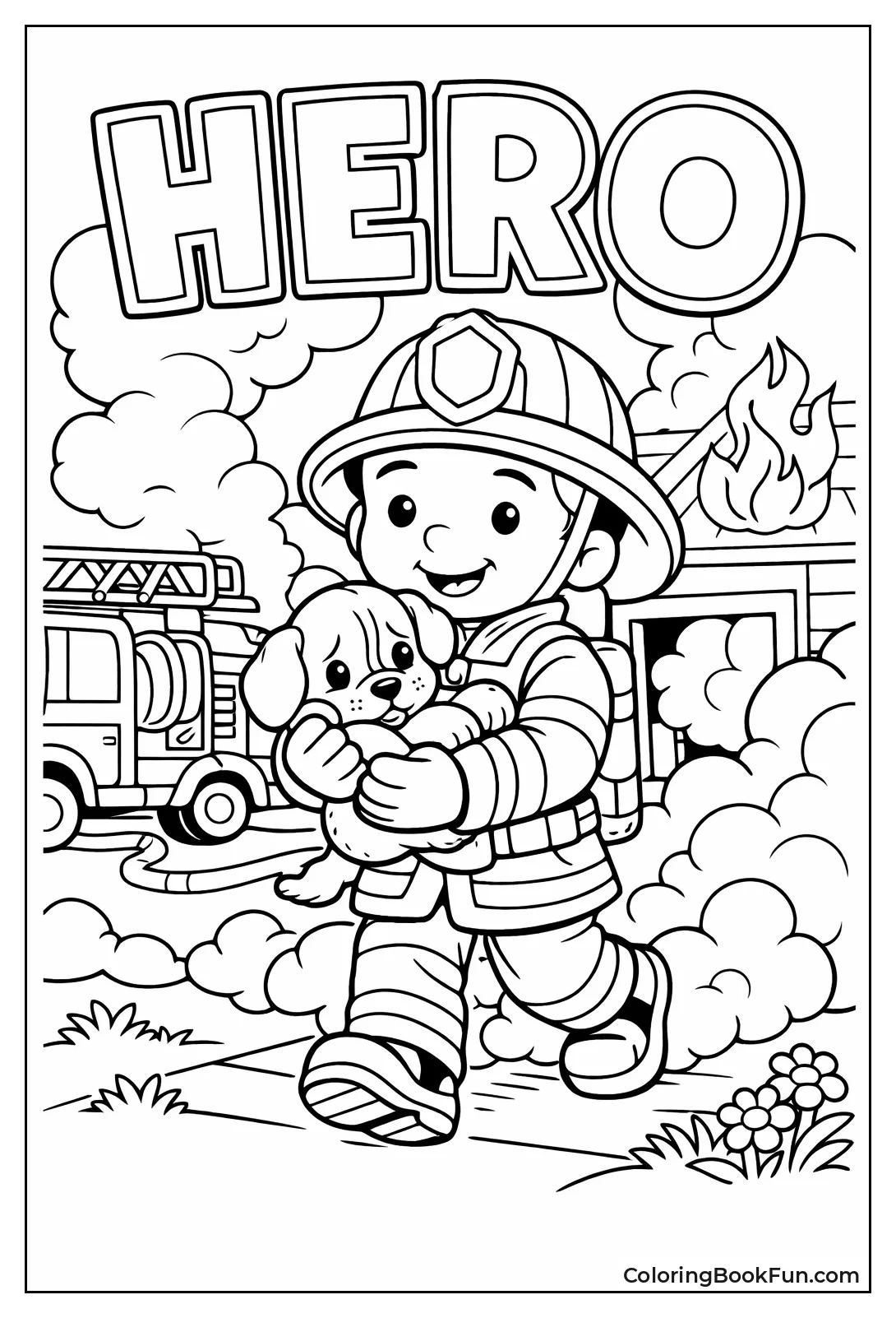 Fireman Saving Scared Puppy