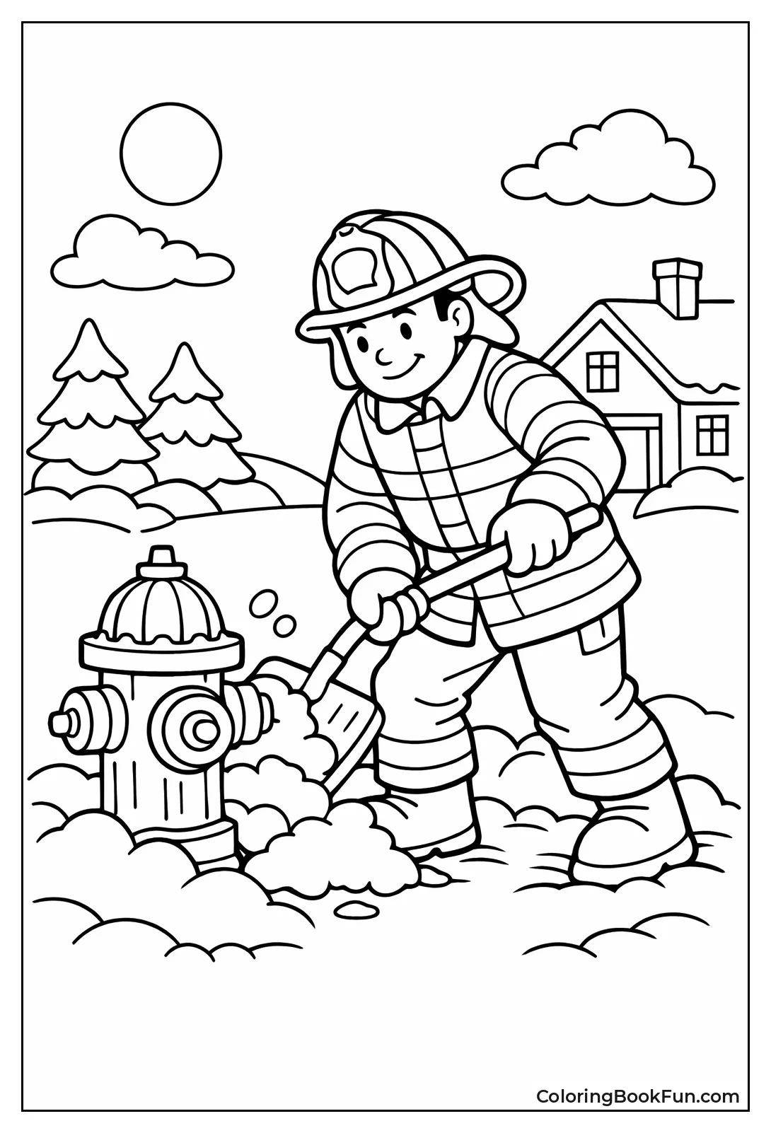 Shoveling Snowy Fire Hydrant