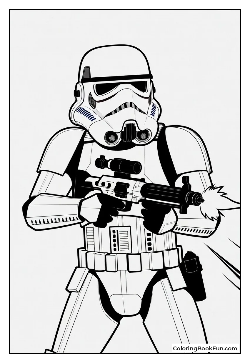 Stormtrooper Fires Blaster Rifle