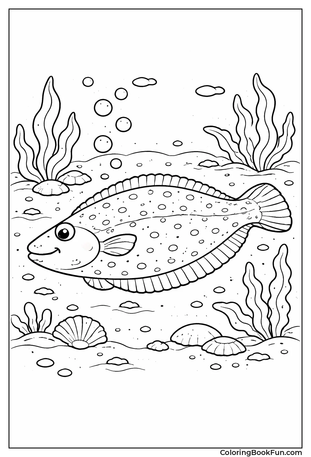 Flounder Camouflages on Sand