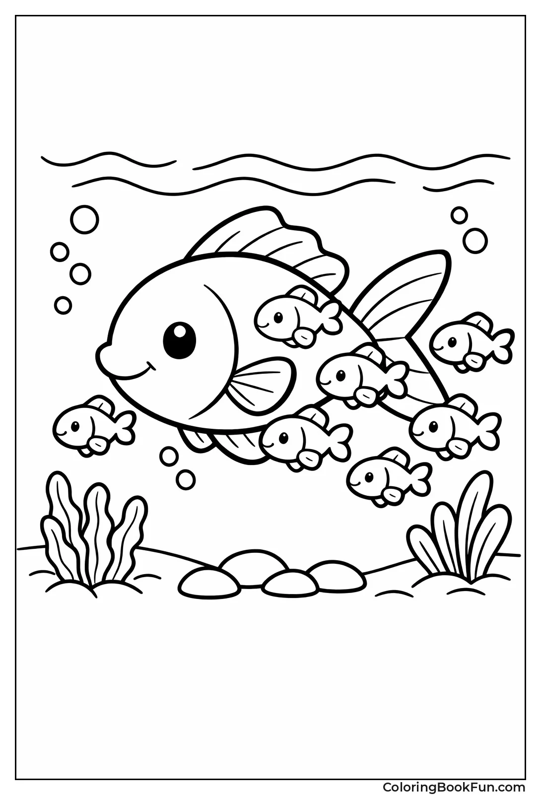 Parent Fish Guards Babies