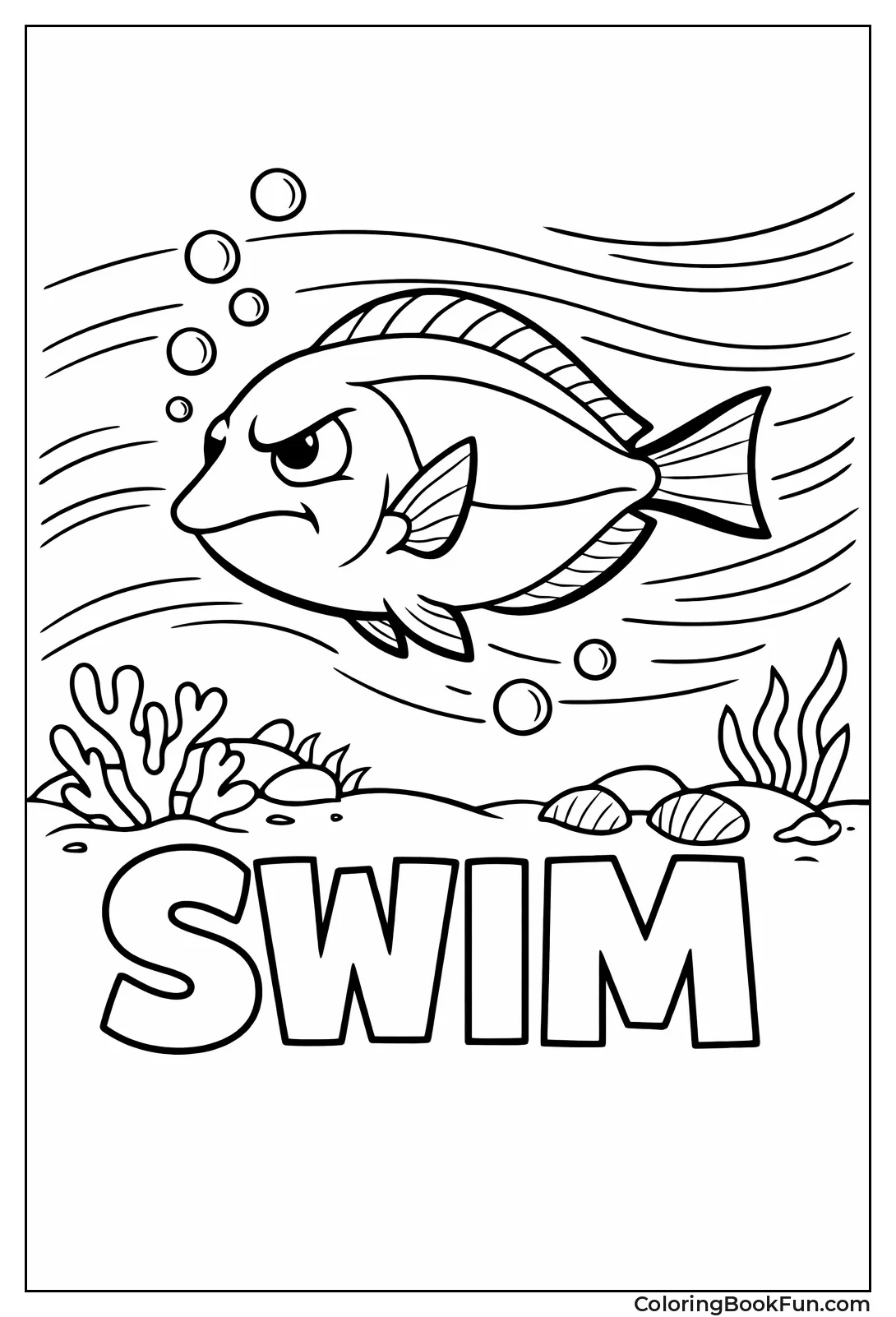 Blue Tang Fights Current