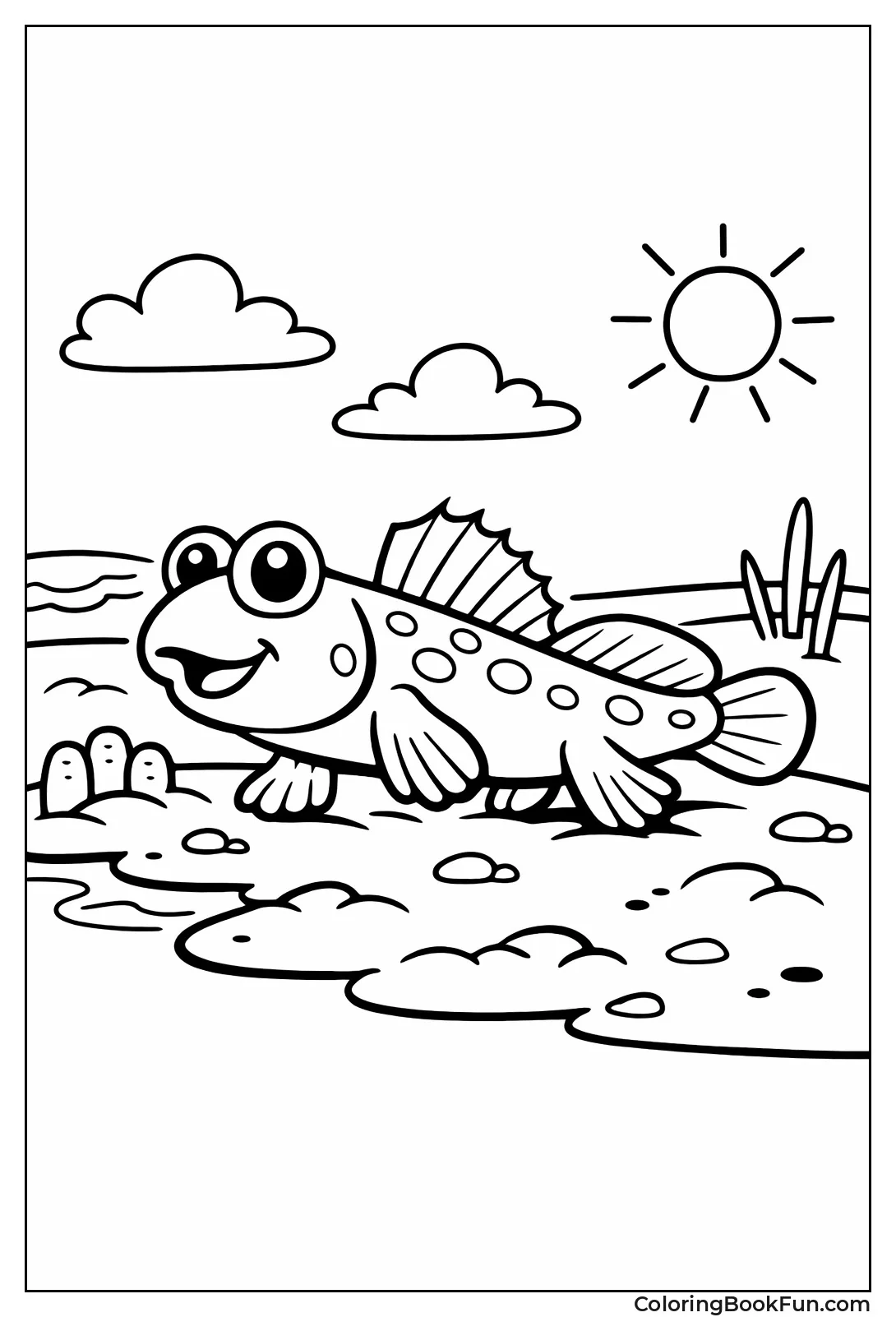 Mudskipper Walks on Mud