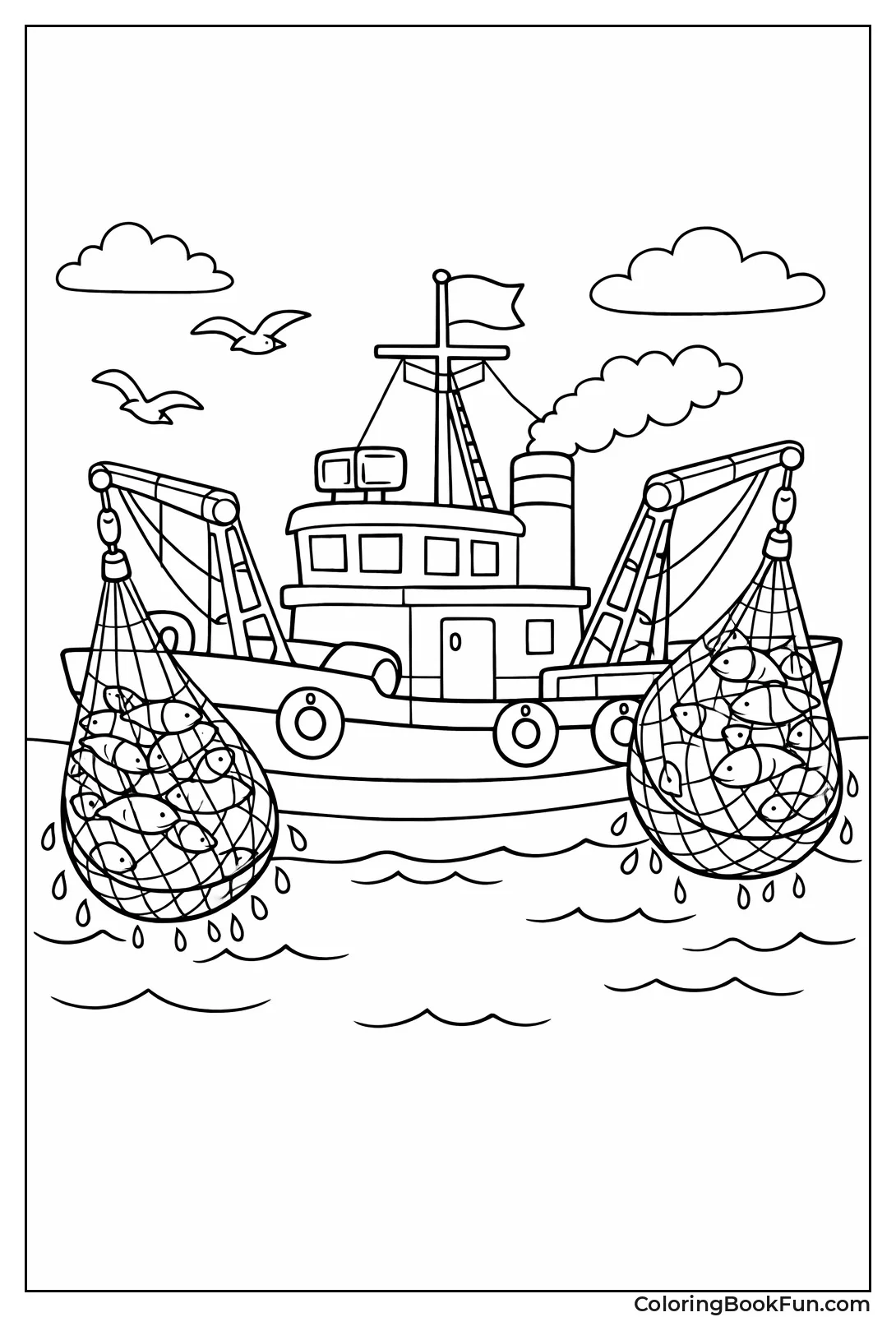 Fishing Boat Hauling Nets