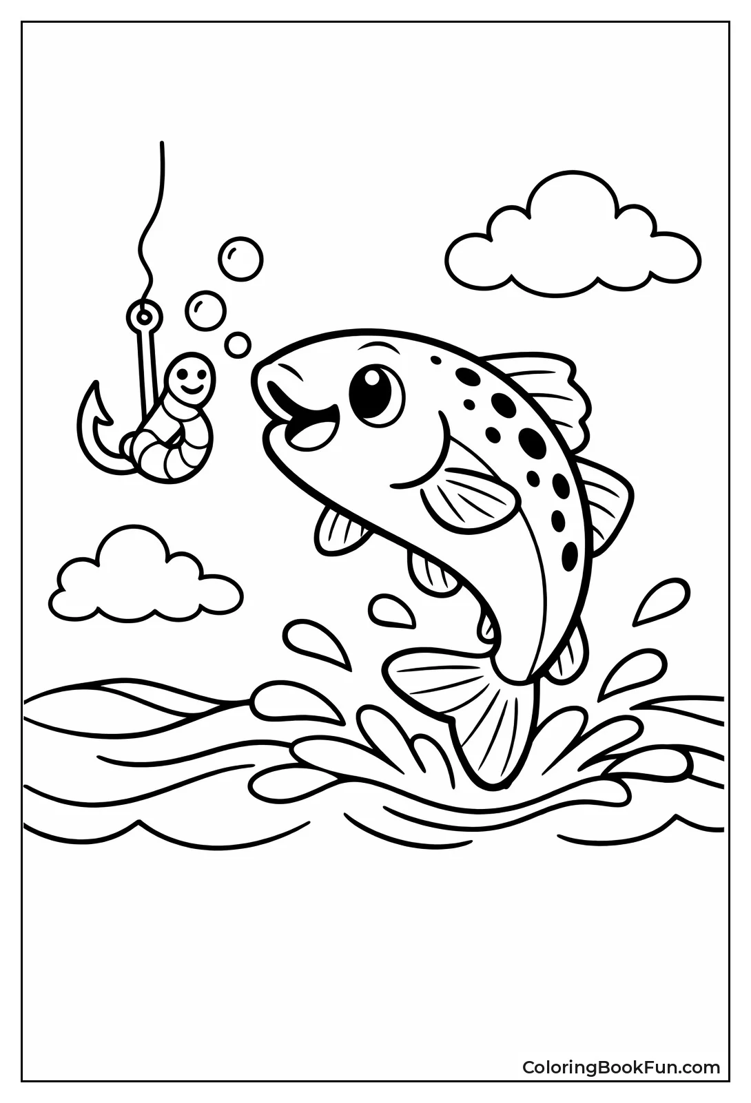 Cartoon Trout Jumps High