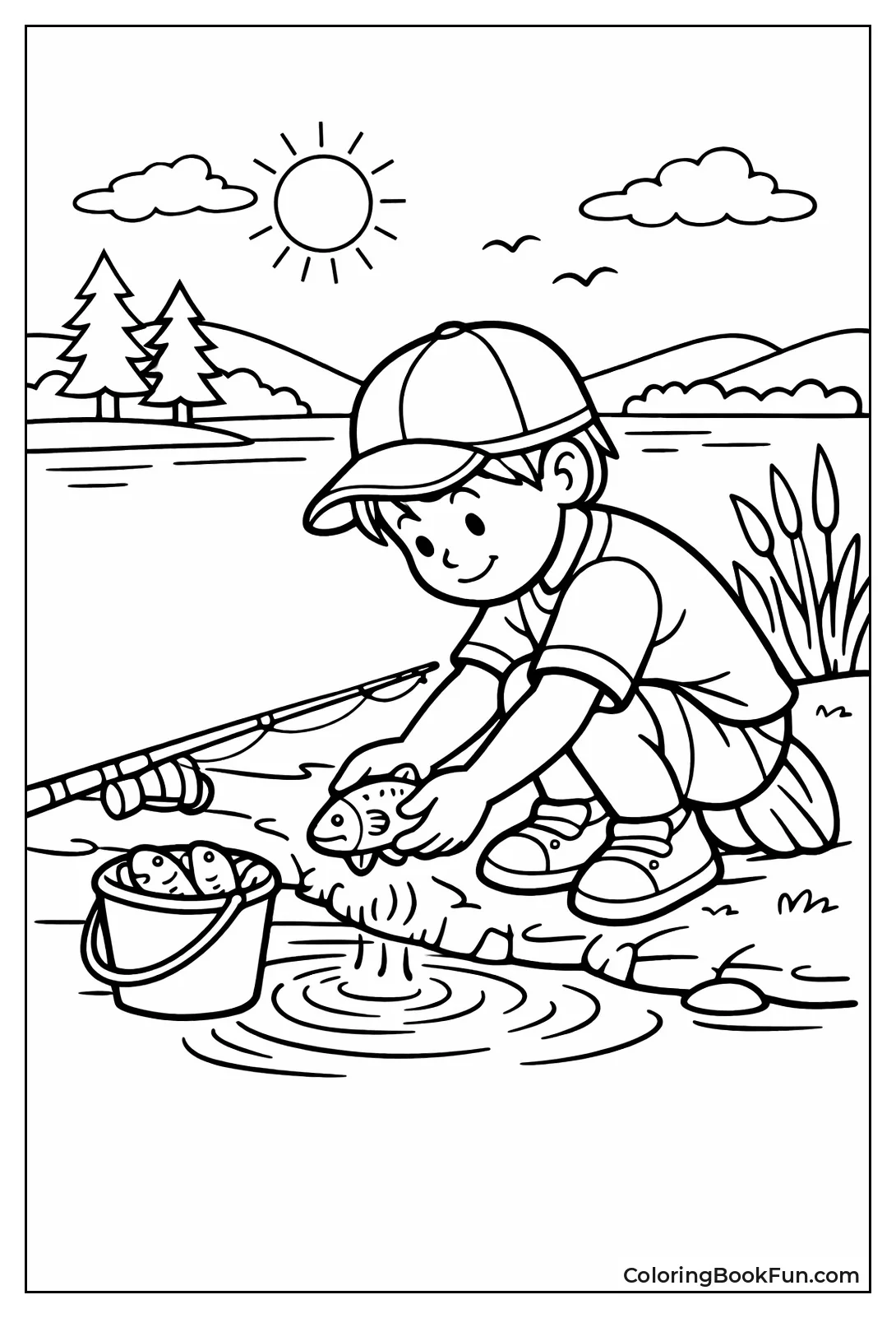 Kid Releases Little Fish