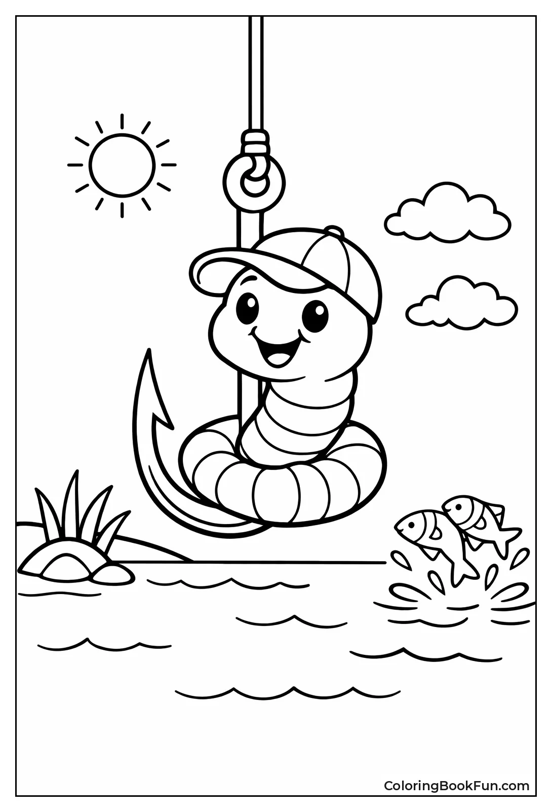 Cute Worm on Hook
