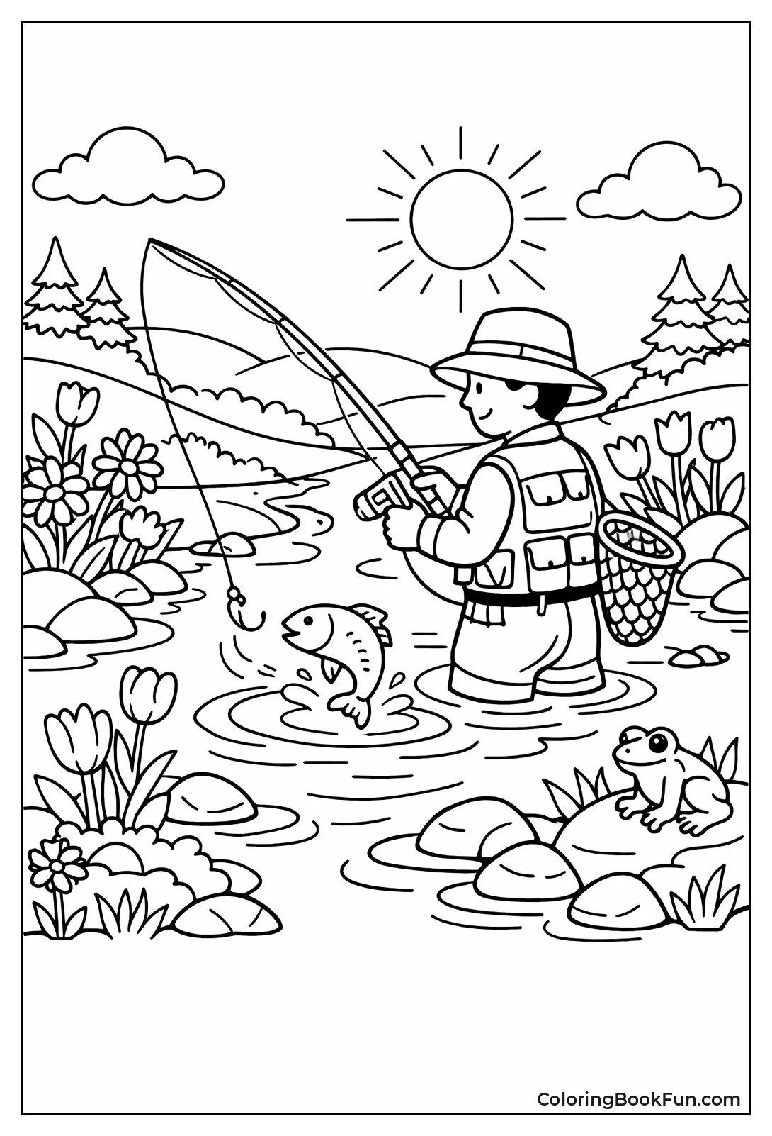 Spring Stream Wading Angler