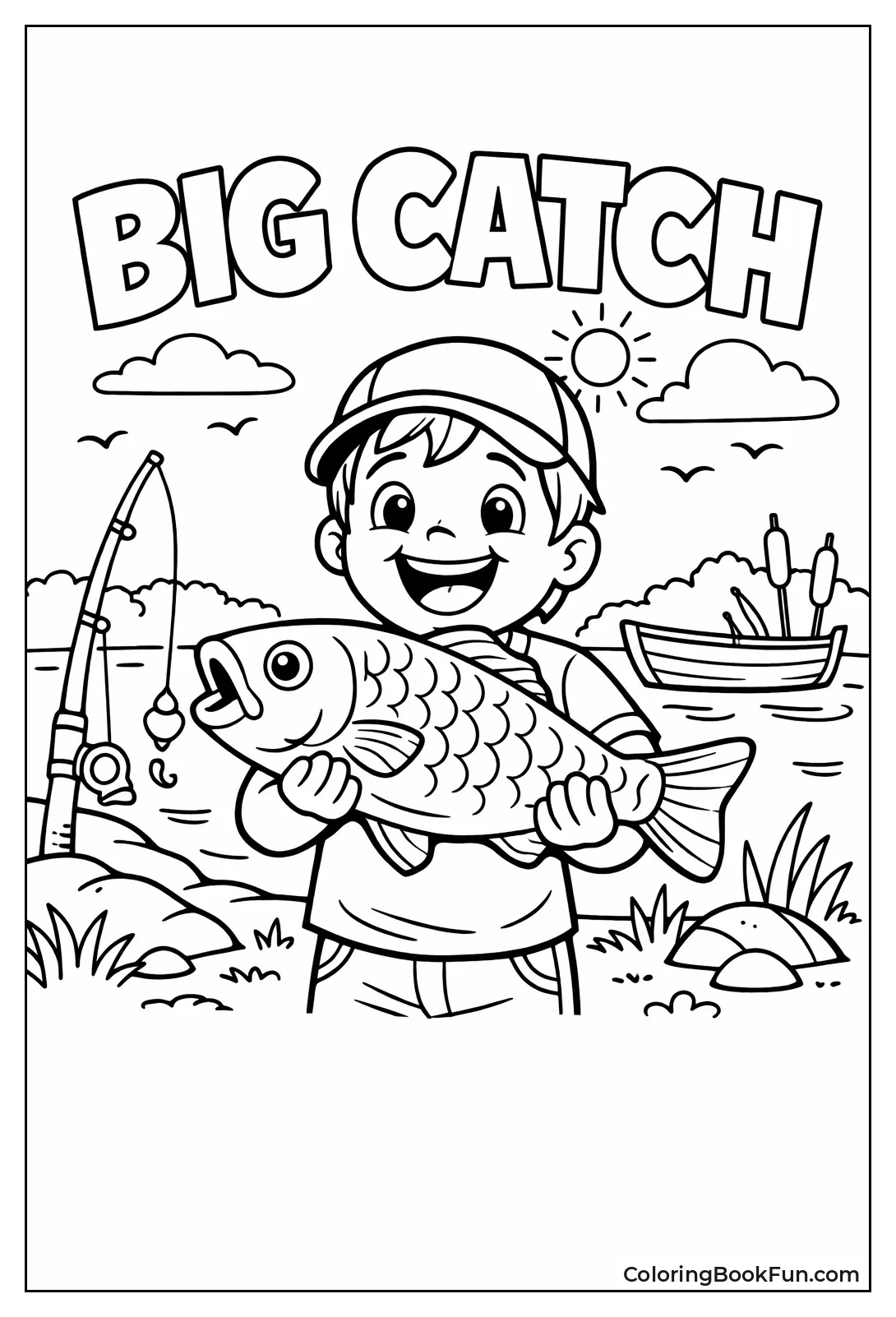 Kid Holds Giant Fish