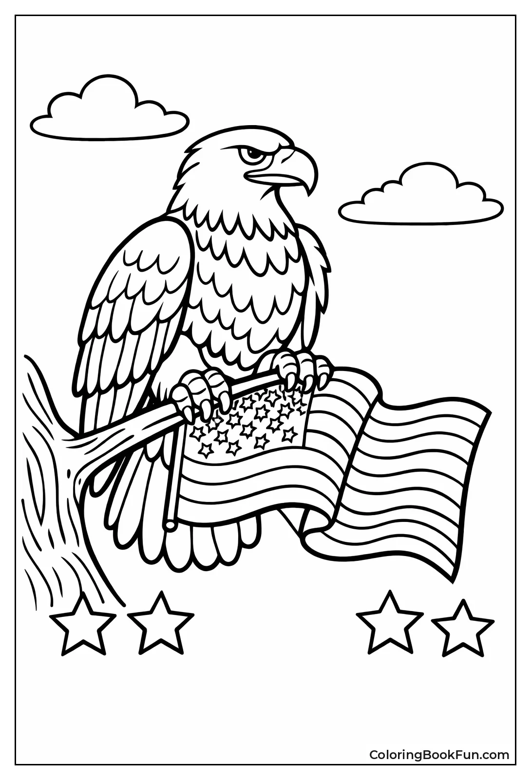 Bald Eagle Grips Flag