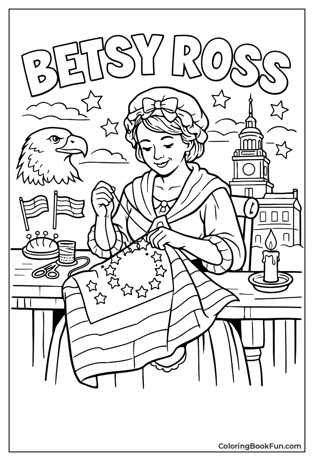 Betsy Ross Sews Flag