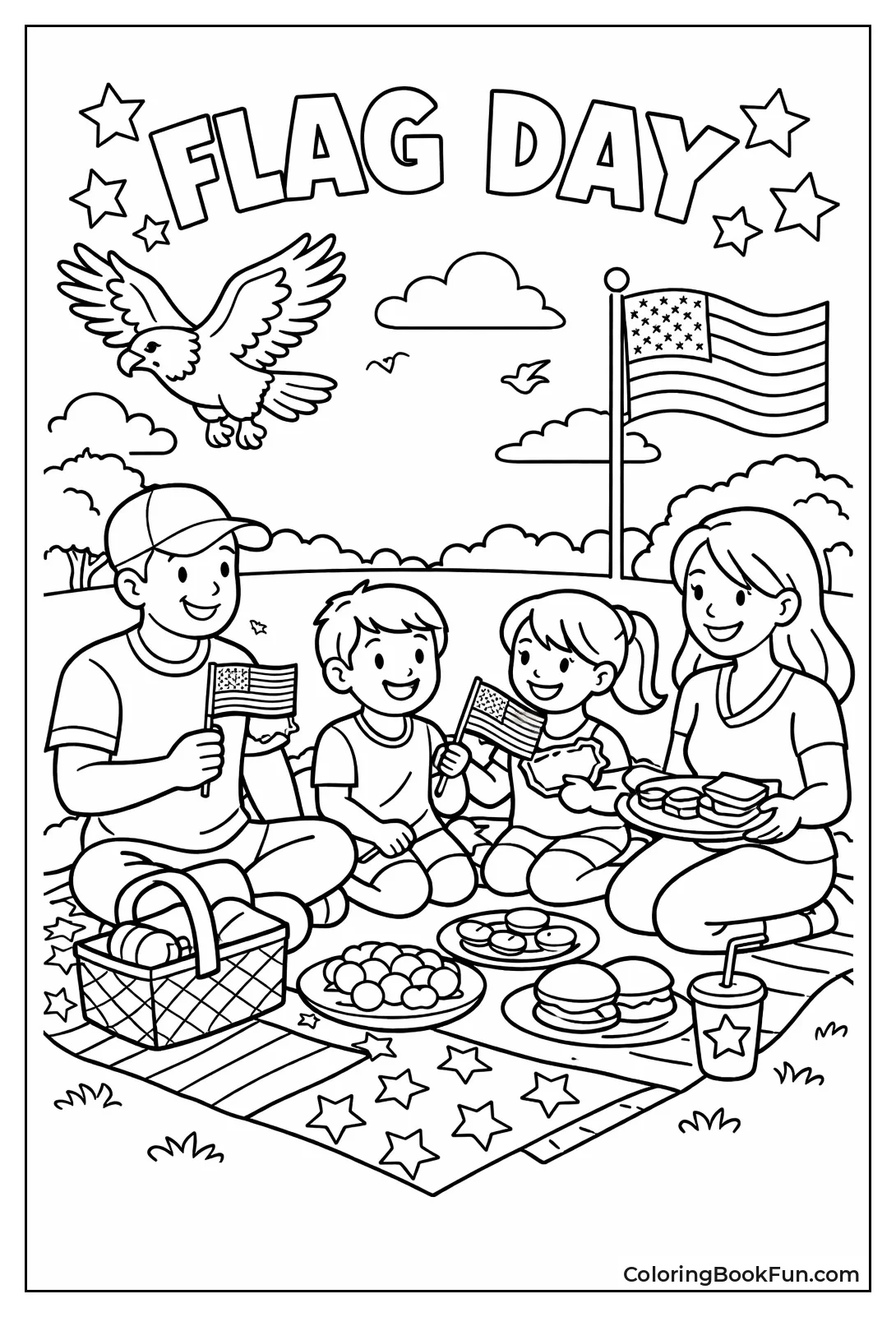 Family Picnics with Flags