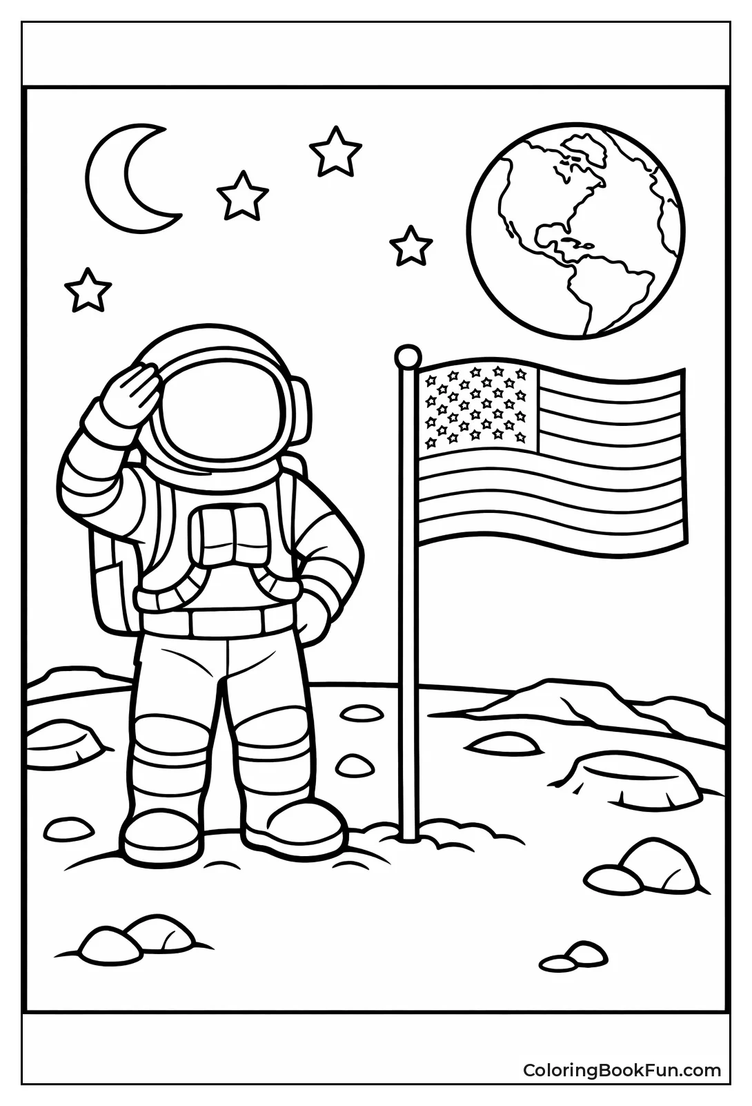 Flag on Moon Landing