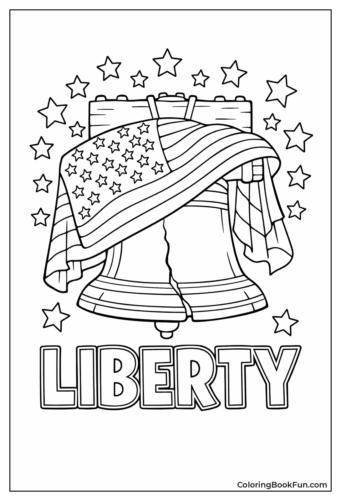 Liberty Bell Draped in Flag