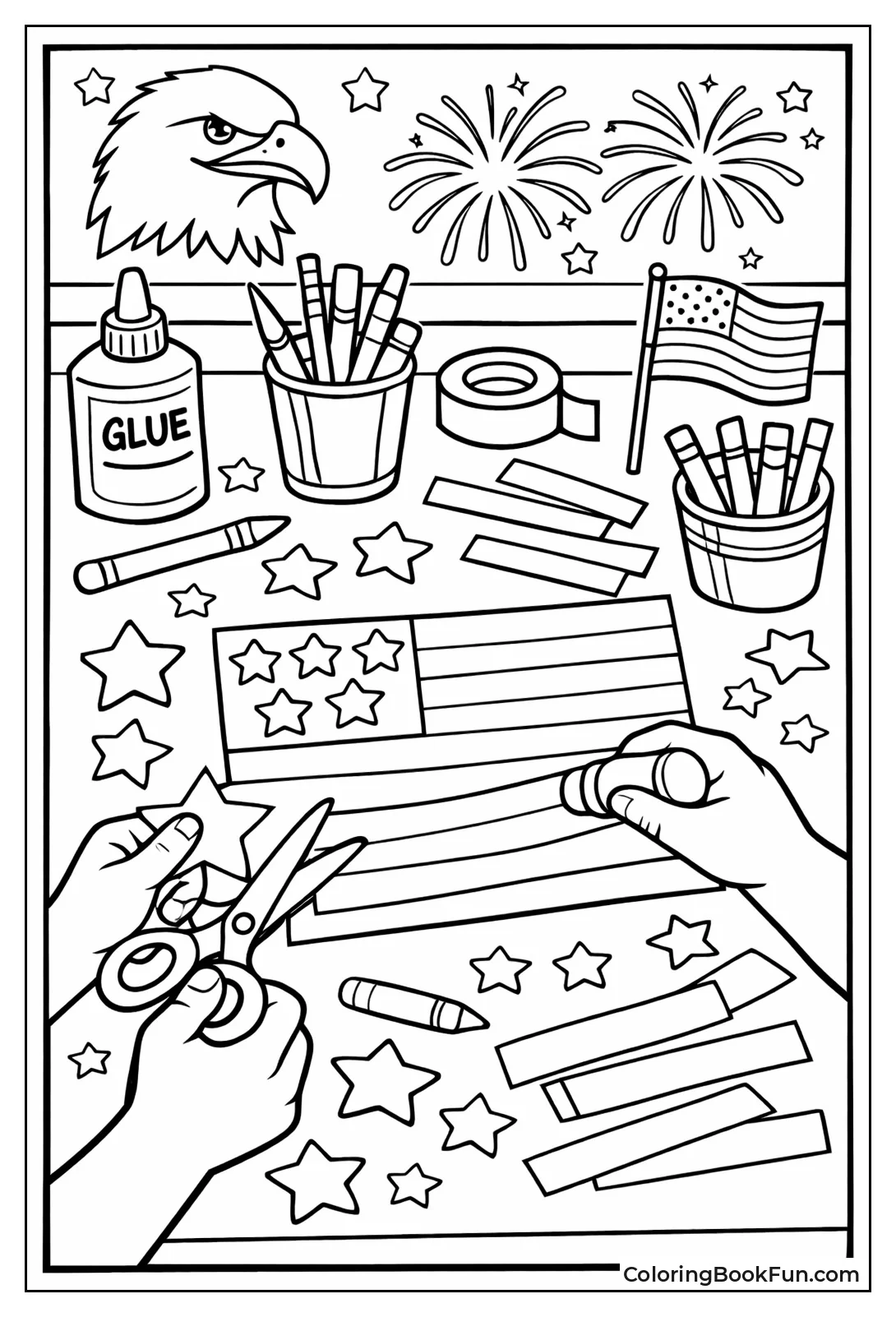 Kids Craft Paper Flag