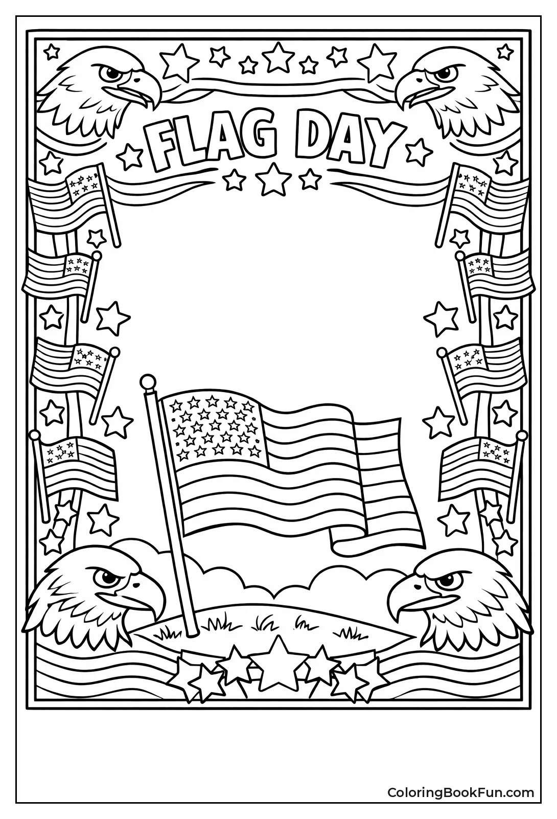 Patriotic Border with Flags