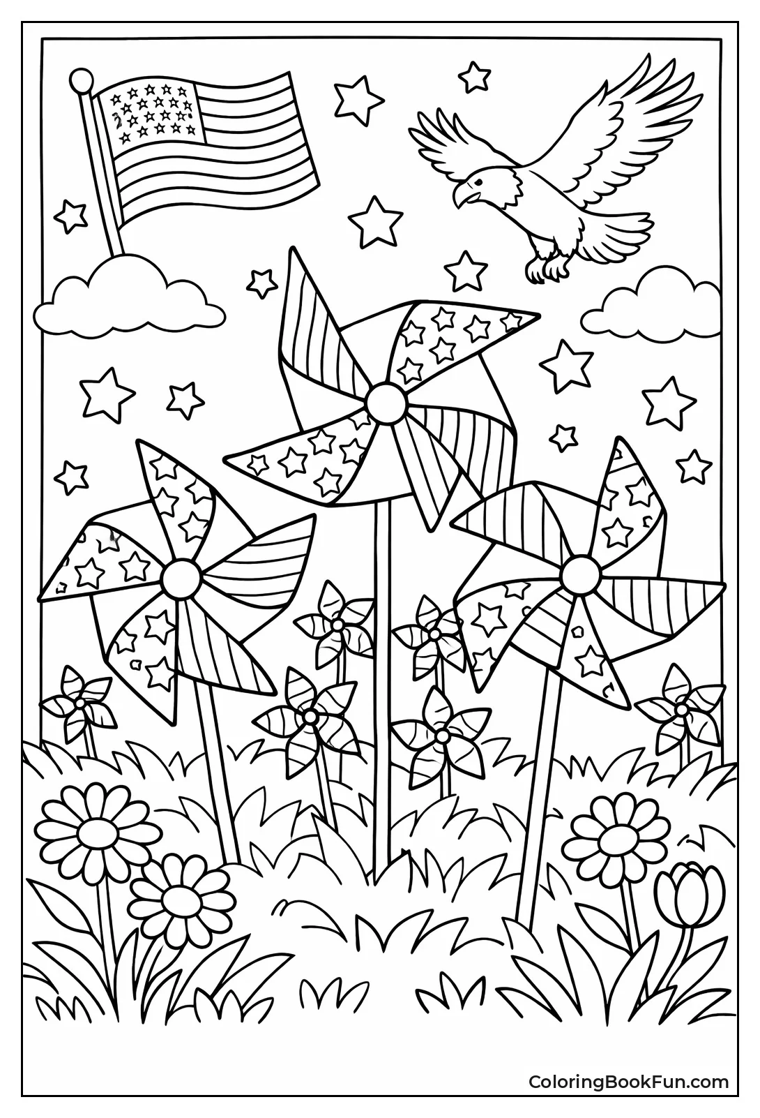 Spinning Patriotic Pinwheels