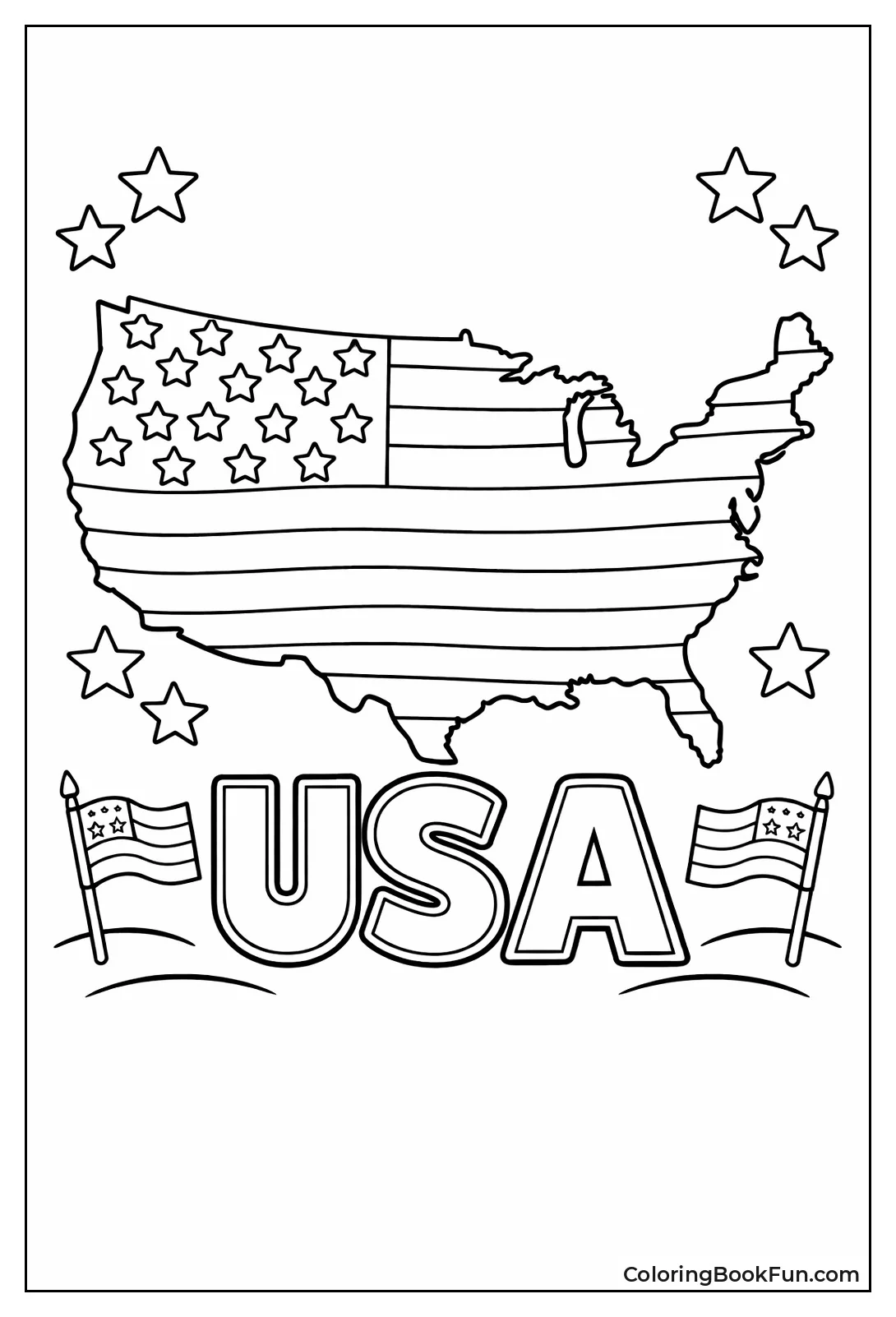 USA Map Fills with Flags