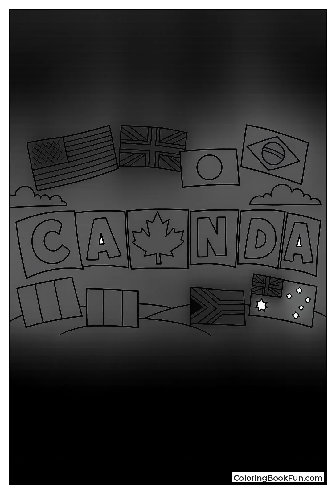 Canadian Flag Spells Canada