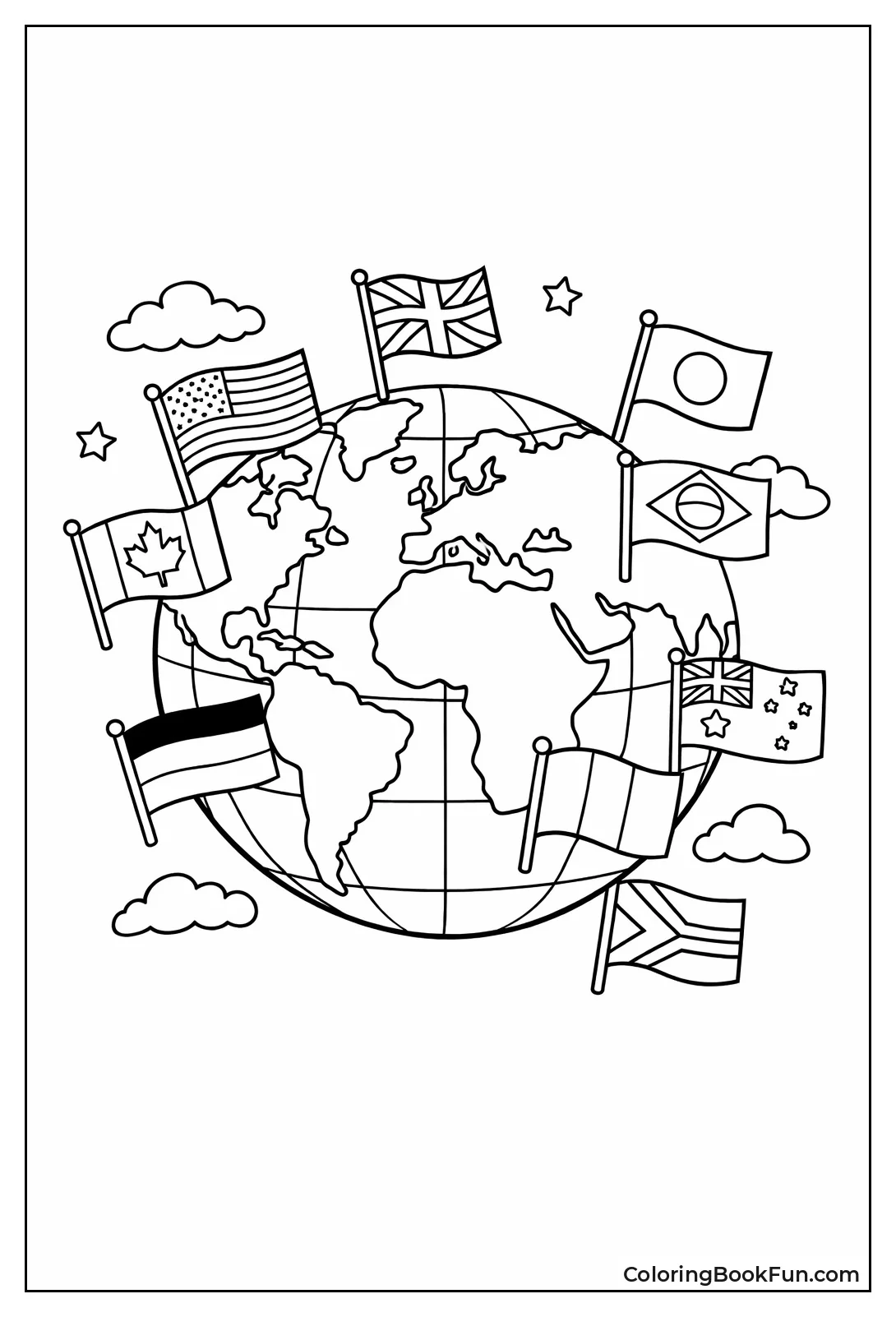 Globe with Pop-Out Flags