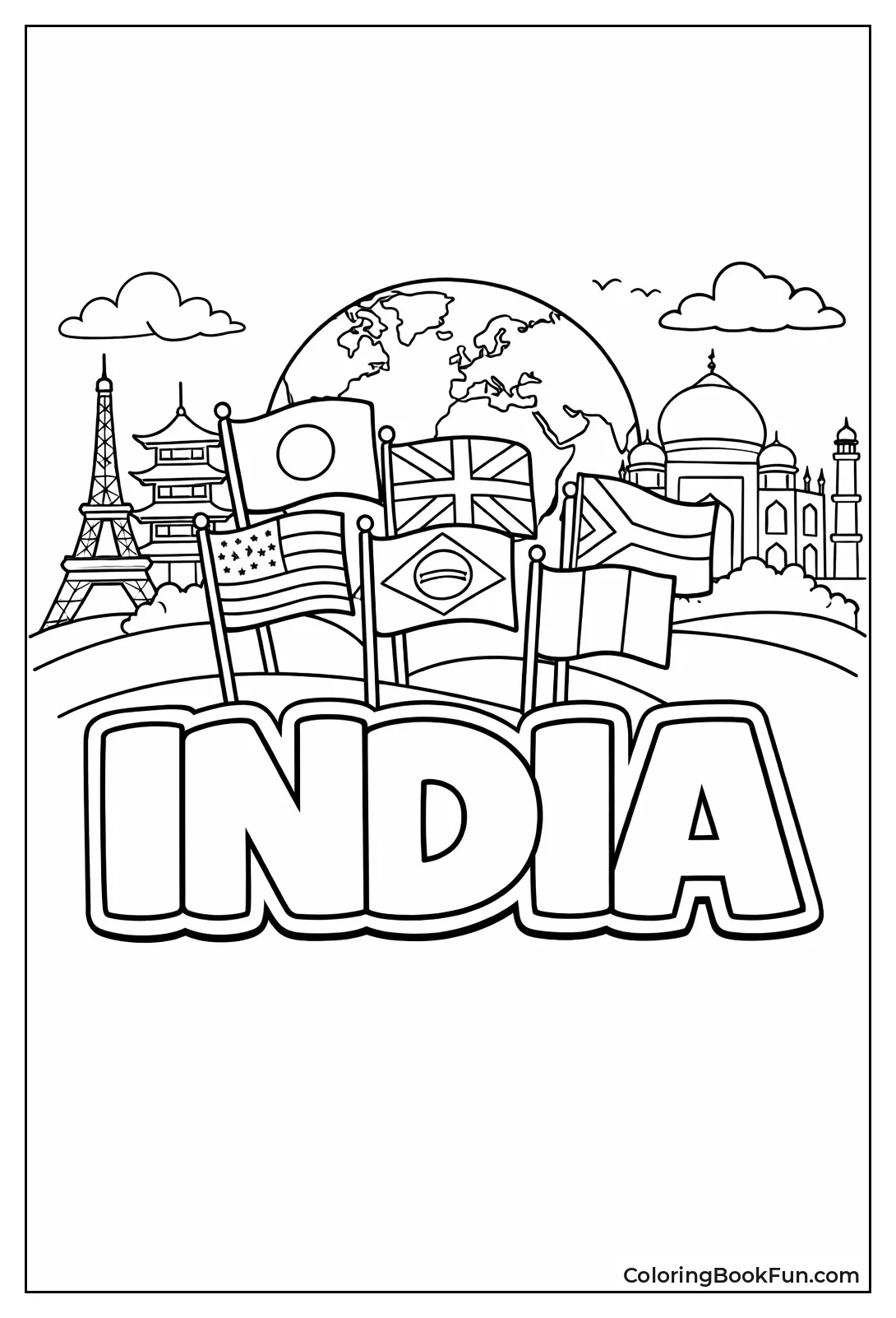 India Bubble Letter Stripes