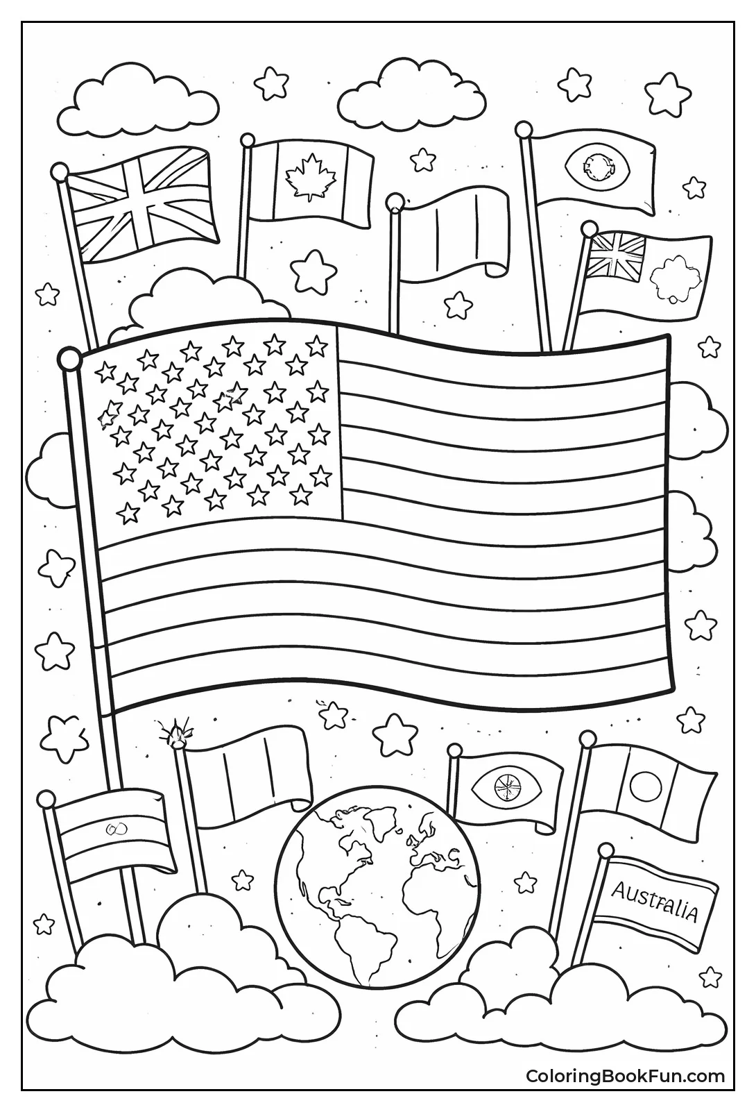 Big USA Flag Outline