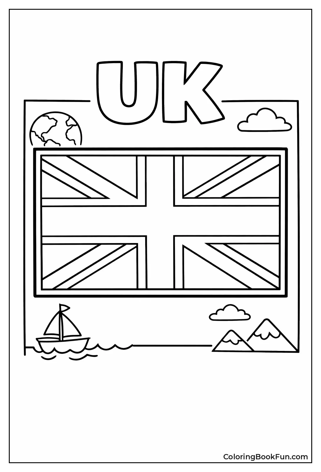 Bold UK Flag Outline