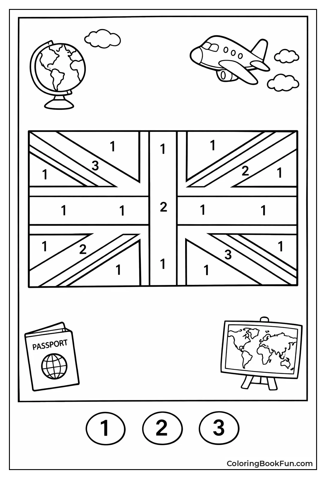 Numbered Union Jack Flag