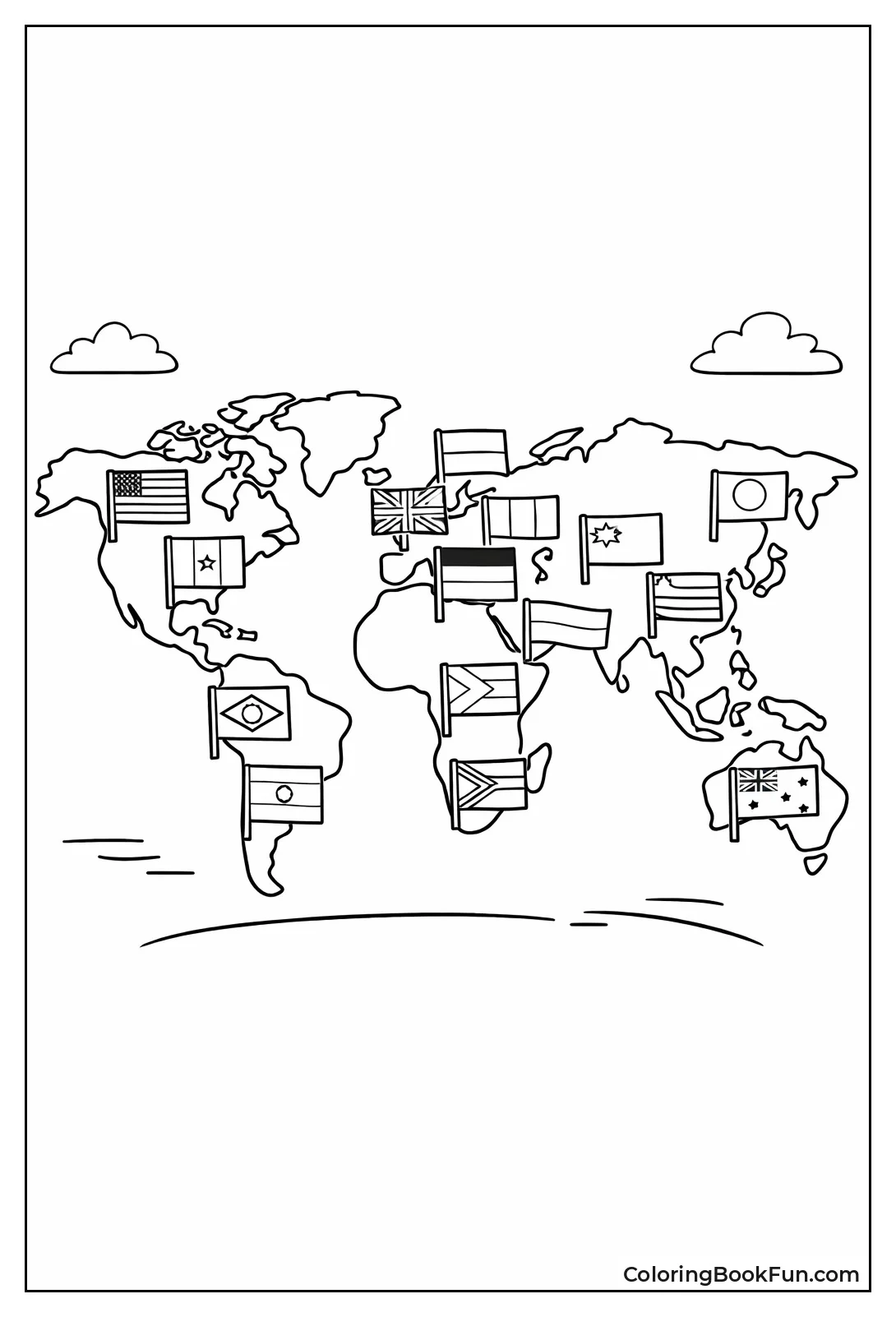 World Map with Flags