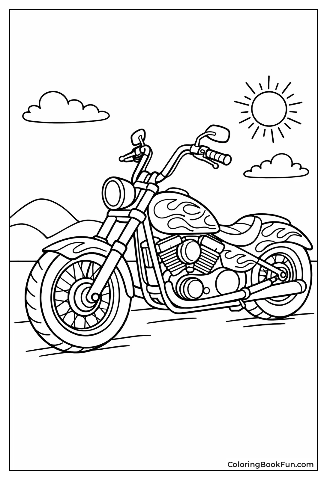 Flame Graphics Chopper Bike