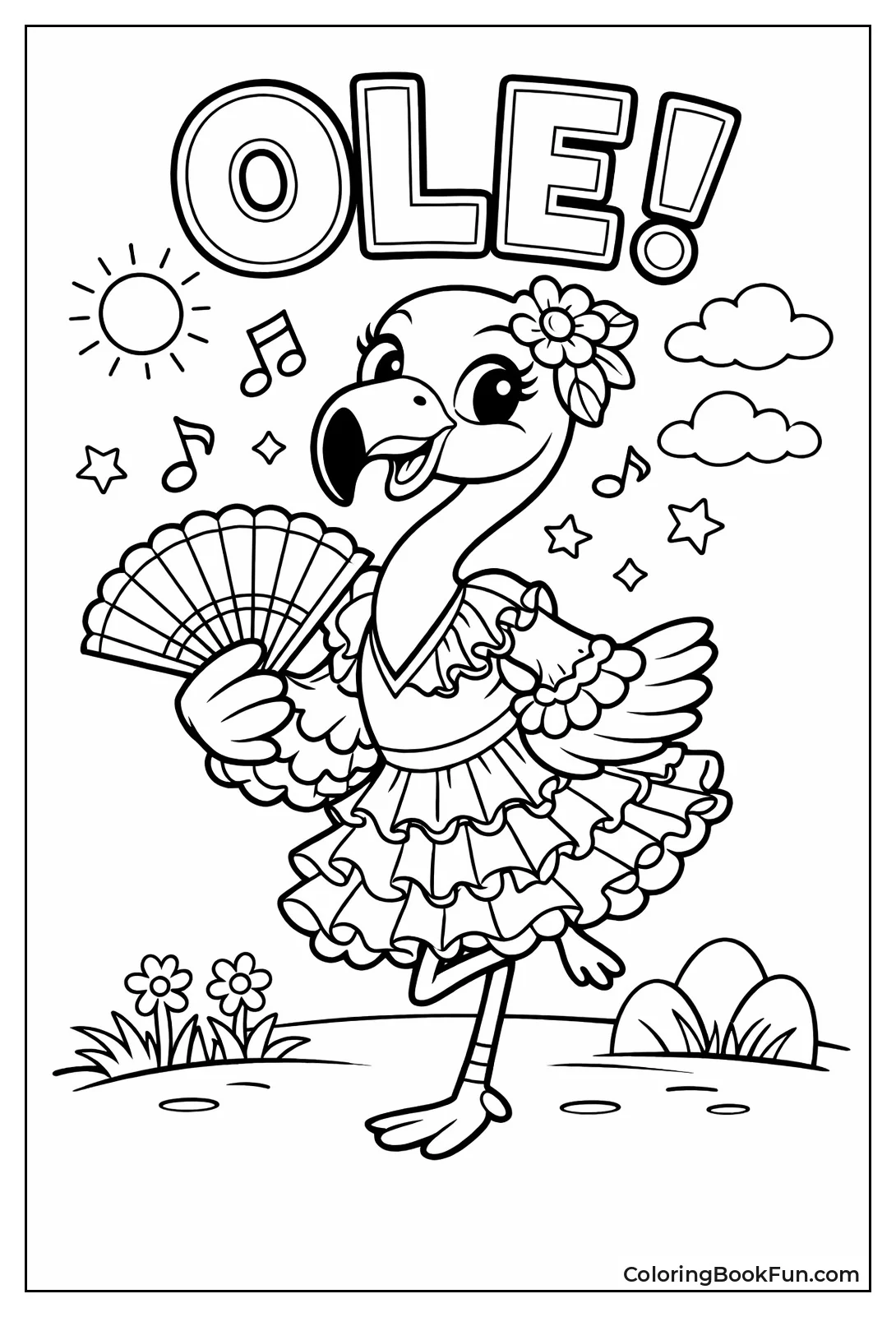 Flamingo Dances Flamenco Style