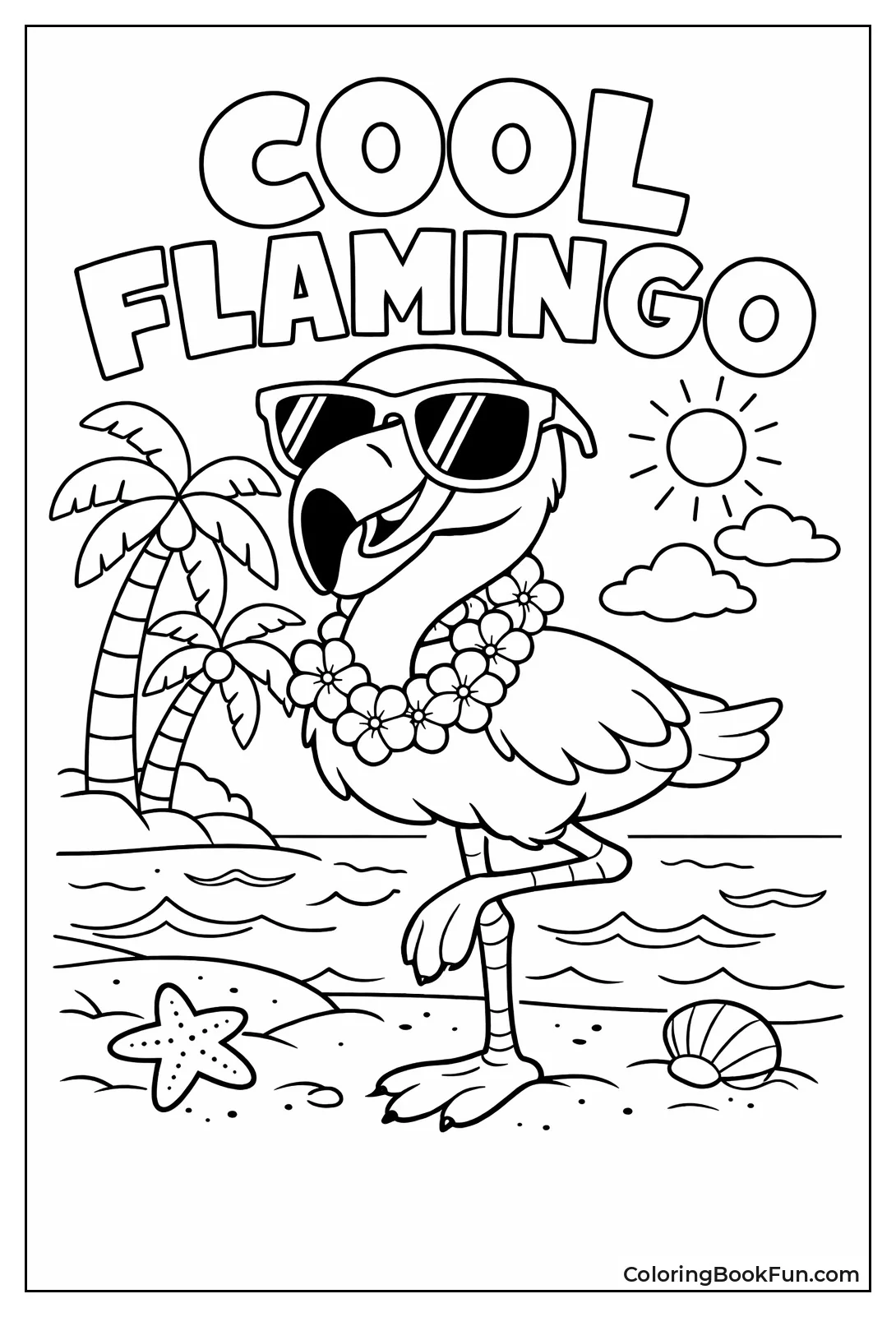 Flamingo Wears Cool Sunglasses