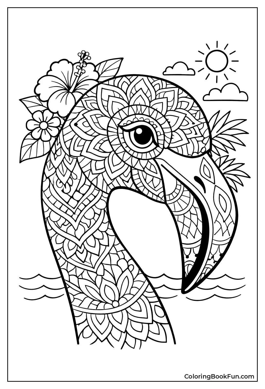 Mandala Flamingo Head Design