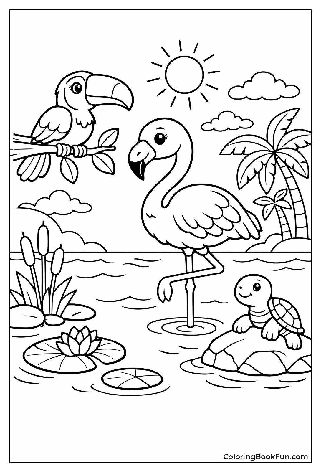 Flamingo Meets Toucan Friend