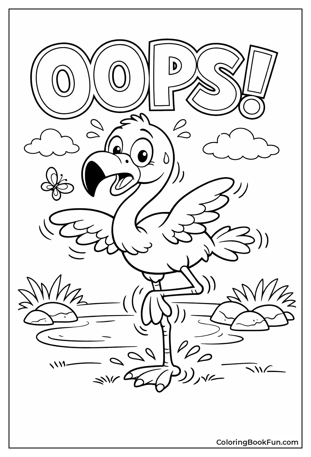 Wobbly Flamingo Balances Uneasily