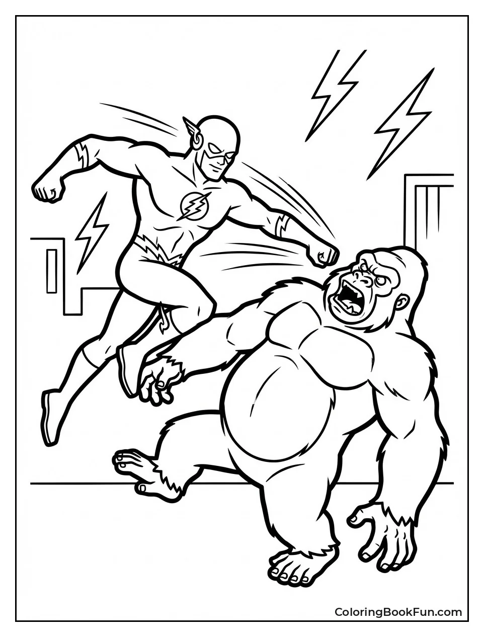 Flash Punches Giant Gorilla Grodd