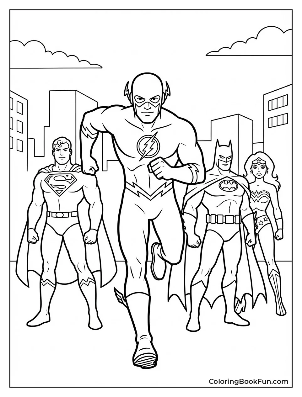 Flash with Justice League Heroes