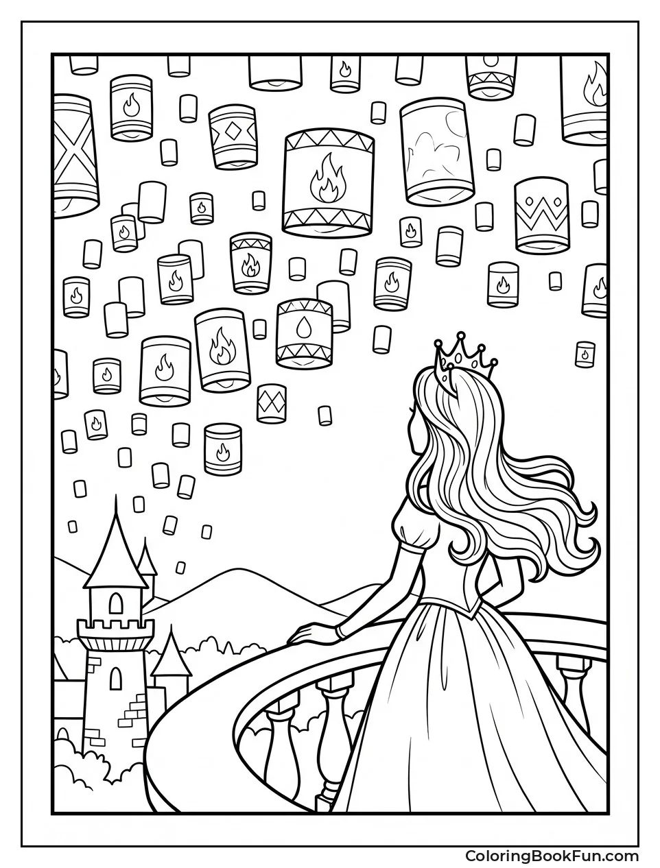 Princess Watching Floating Lanterns