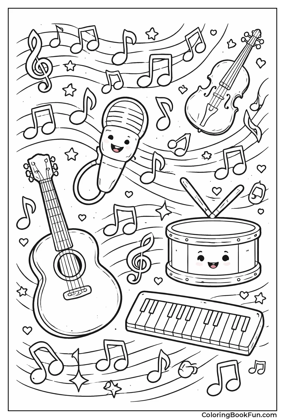 Floating Musical Notes Swirl