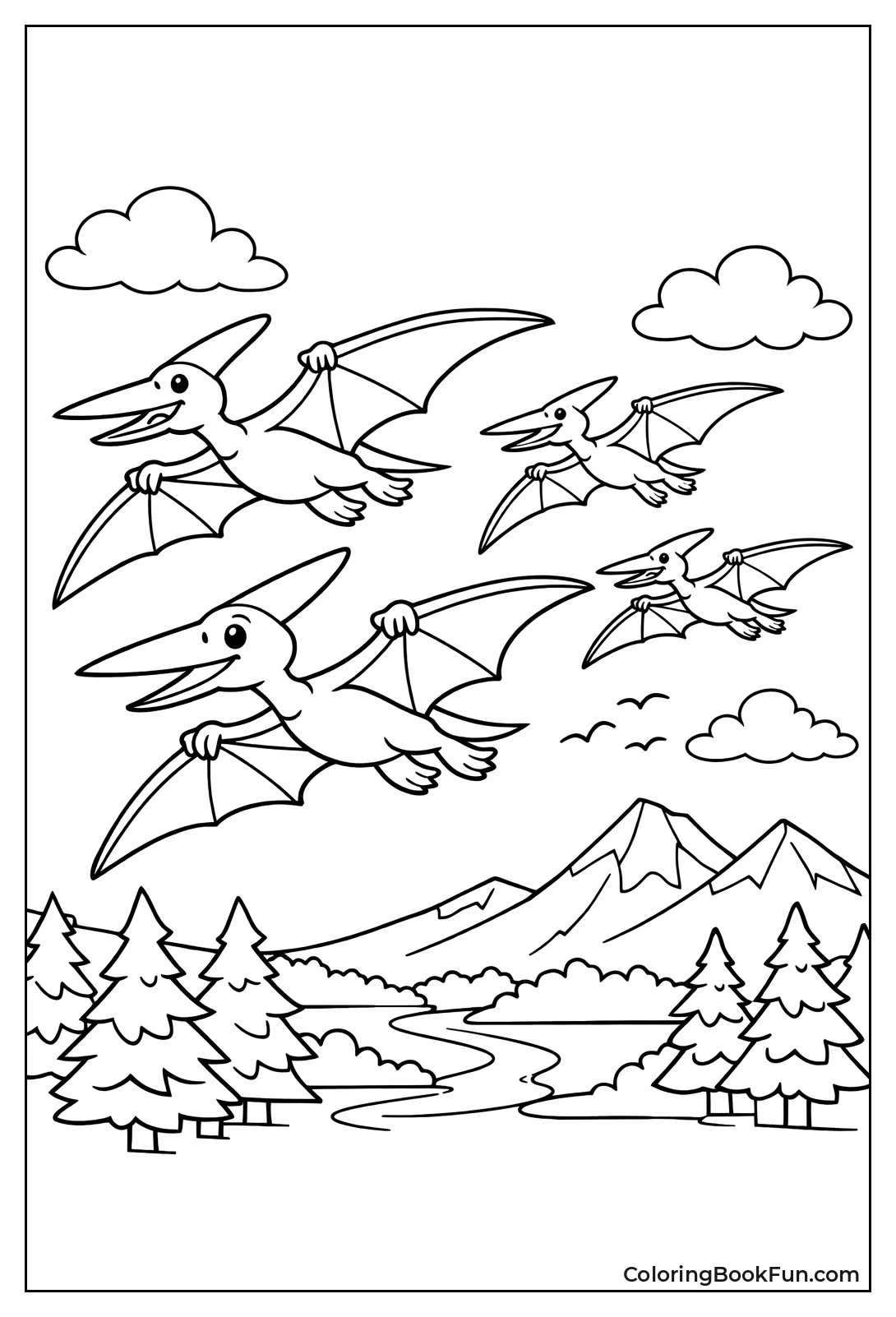 Flock of Flying Pterodactyls