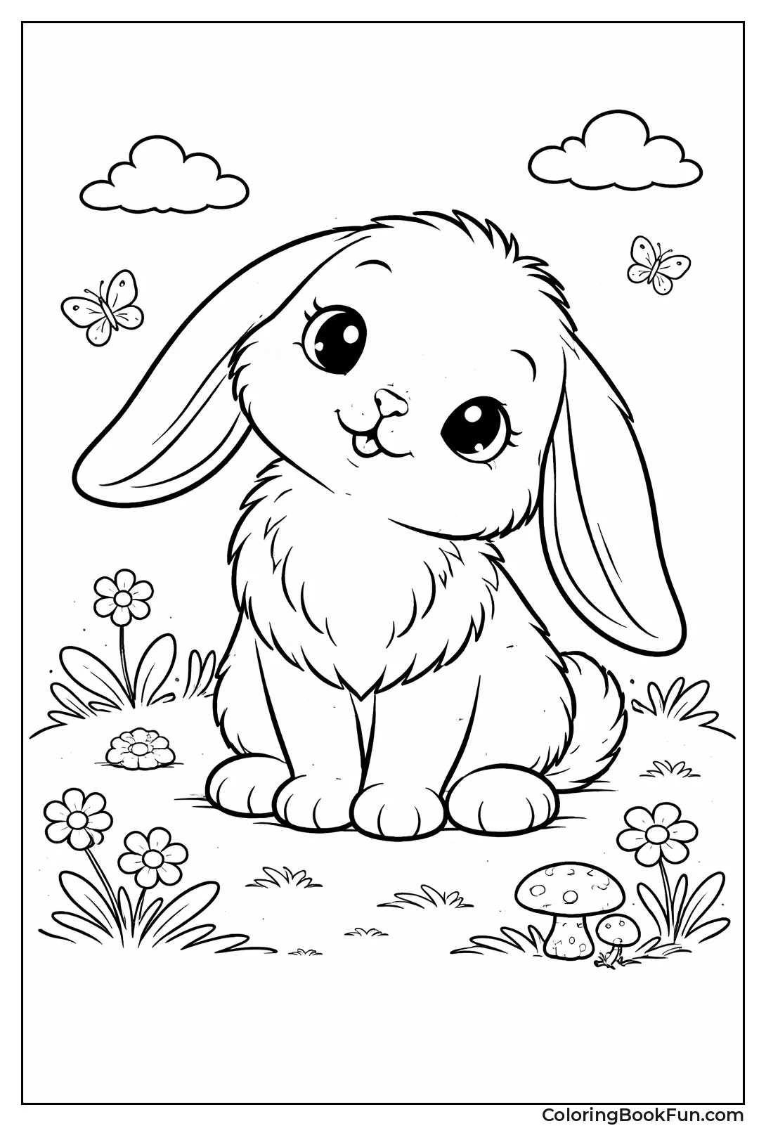 Floppy Eared Bunny Tilts Head