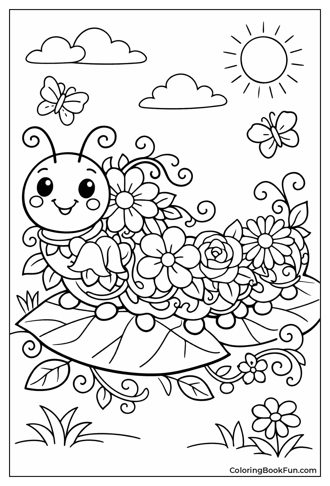 Floral Caterpillar Body Design