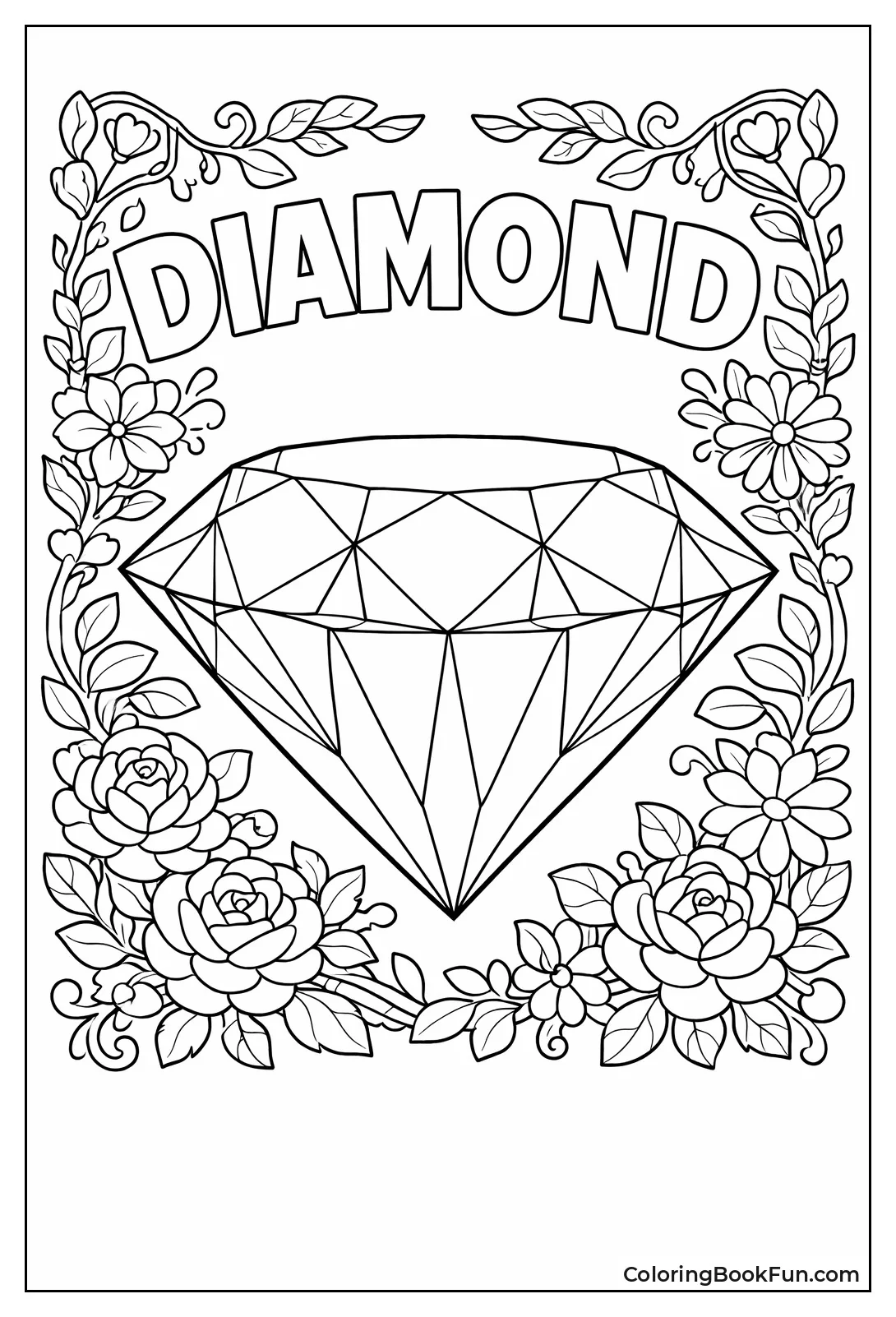 Floral Framed Diamond Border
