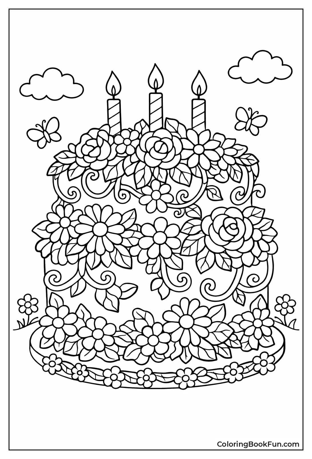 Floral Garden Frosting Cake